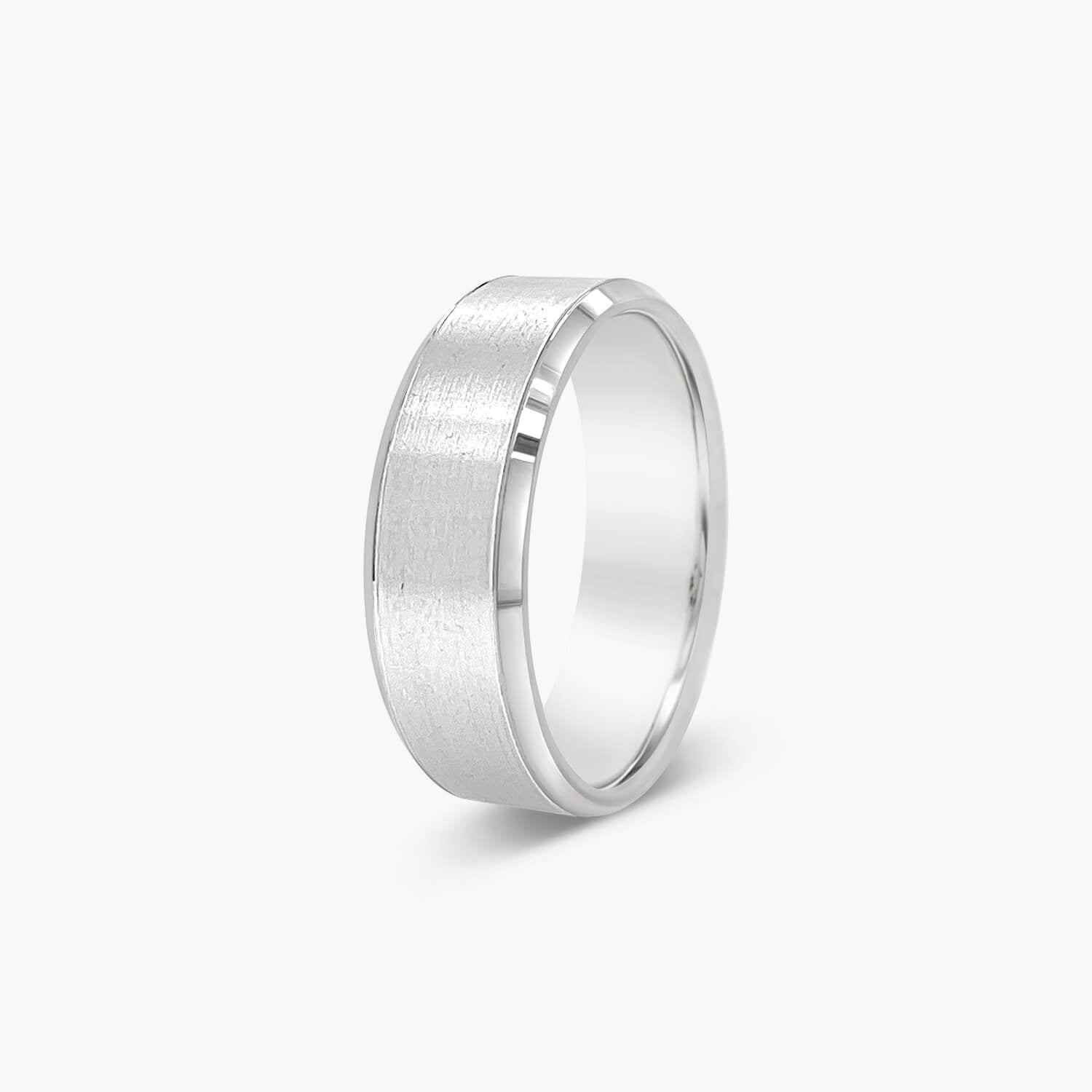 7mm Matte Center with Beveled Edges Band