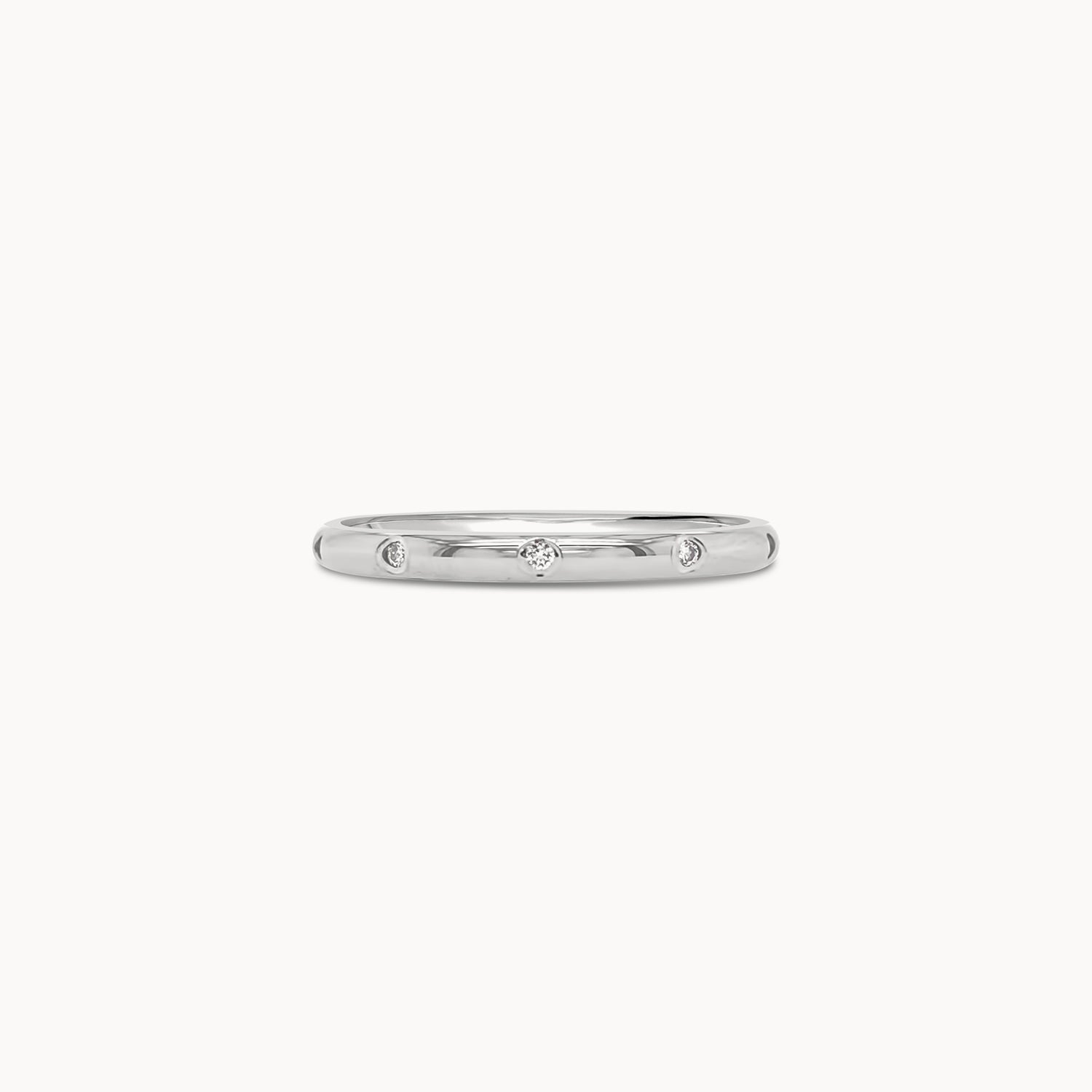 Rounded Flush Set Diamond Eternity Band