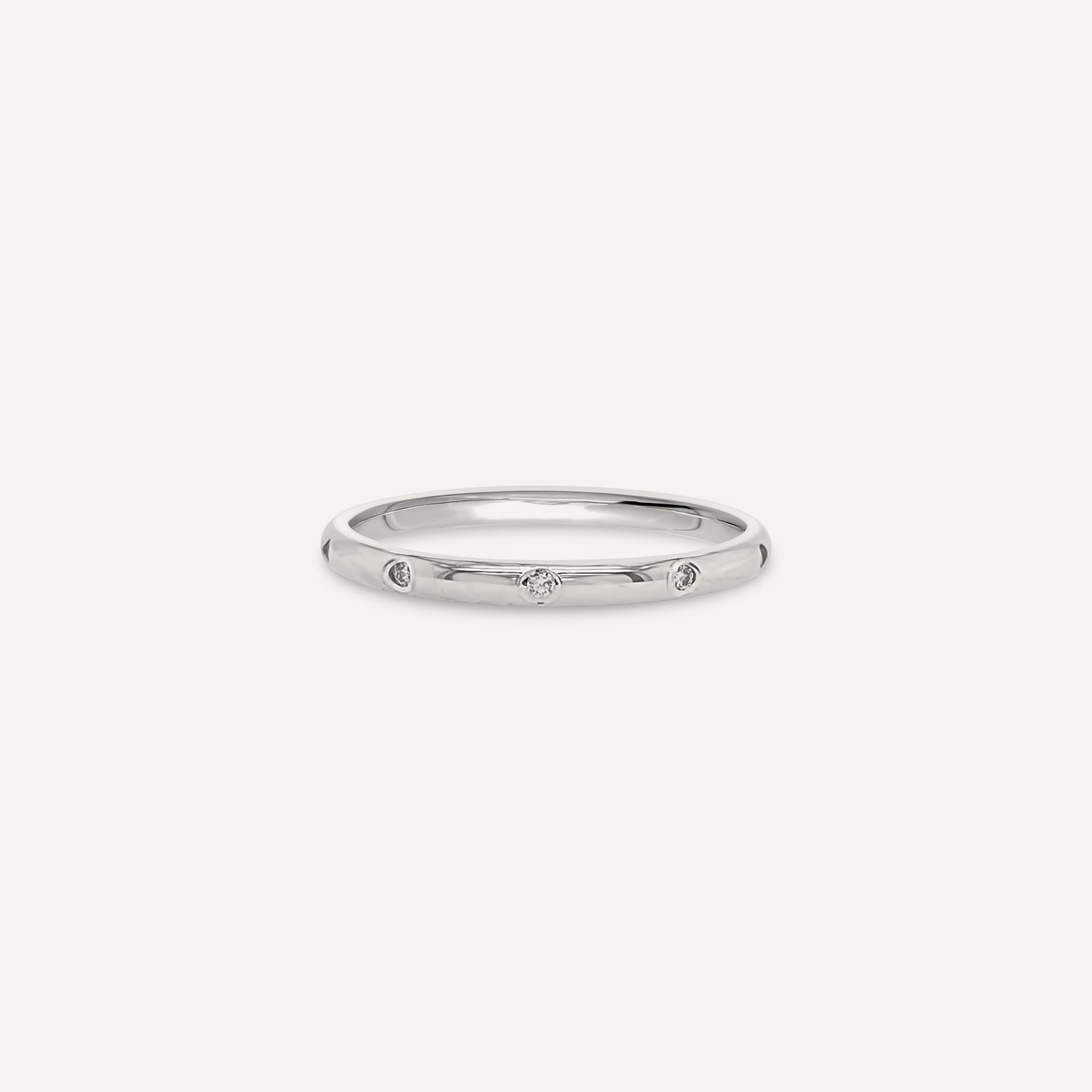 Rounded Flush Set Diamond Eternity Band