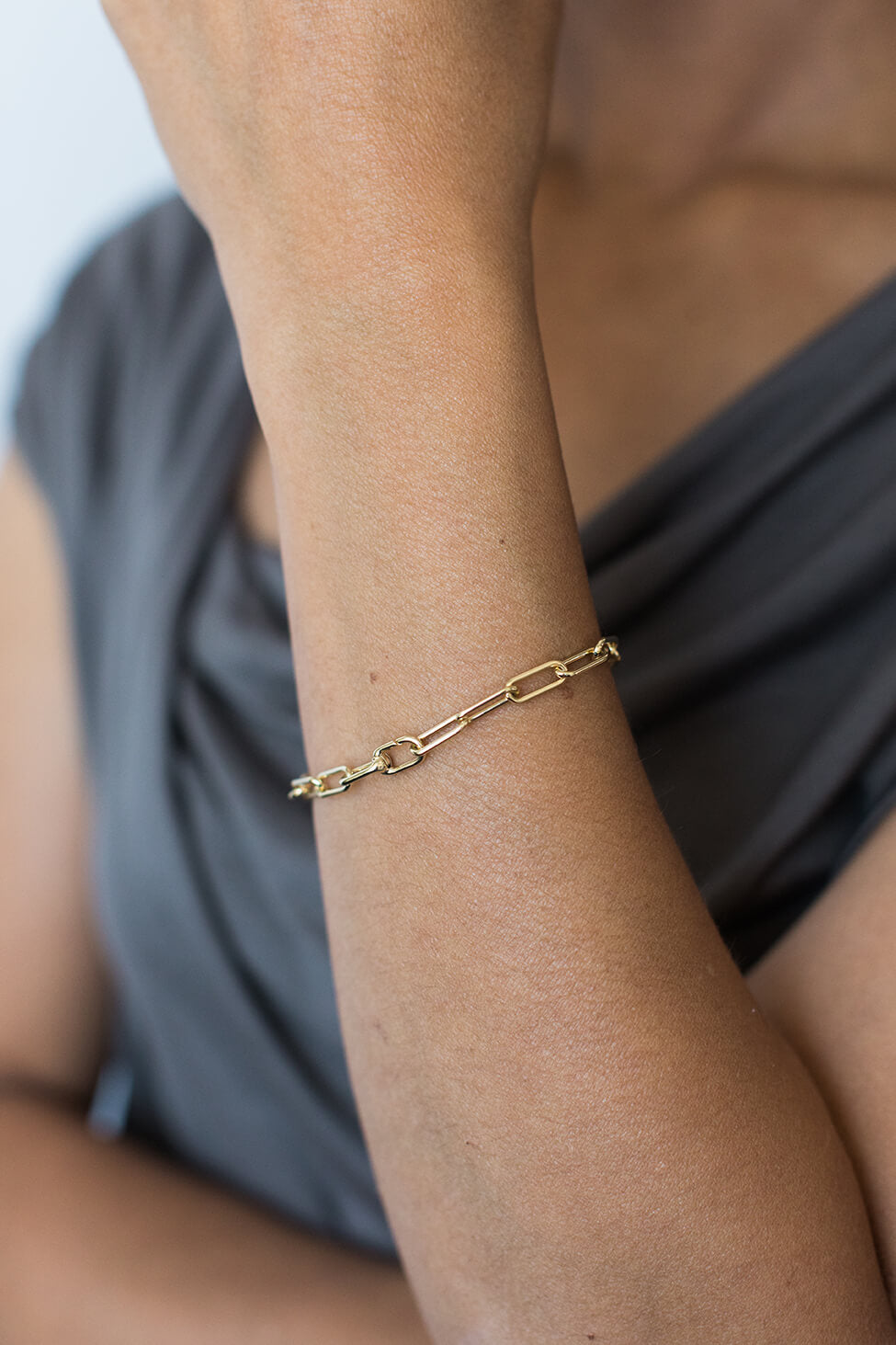 Gold Paperclip Link Bracelet