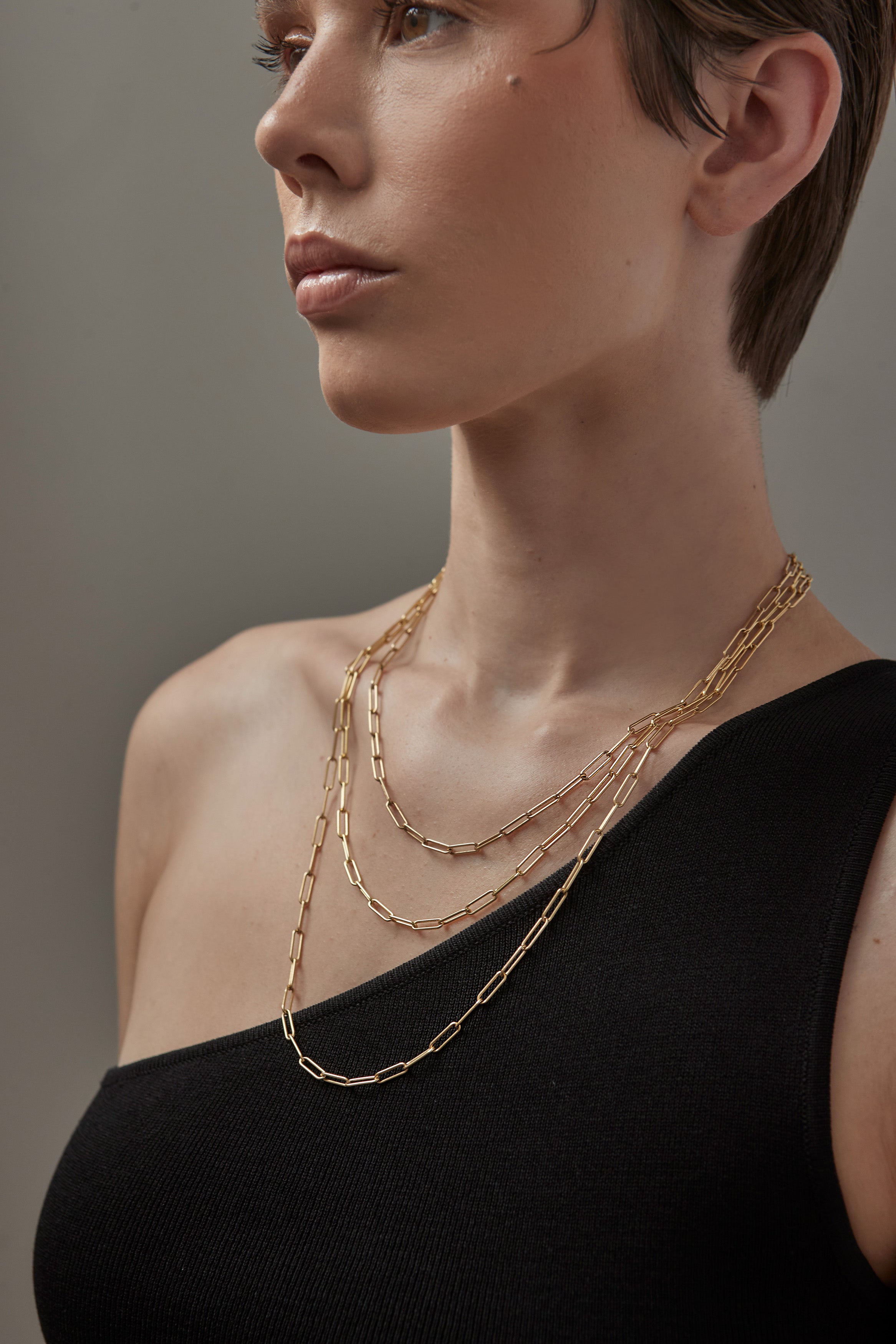 Elongated Paperclip Link Necklace