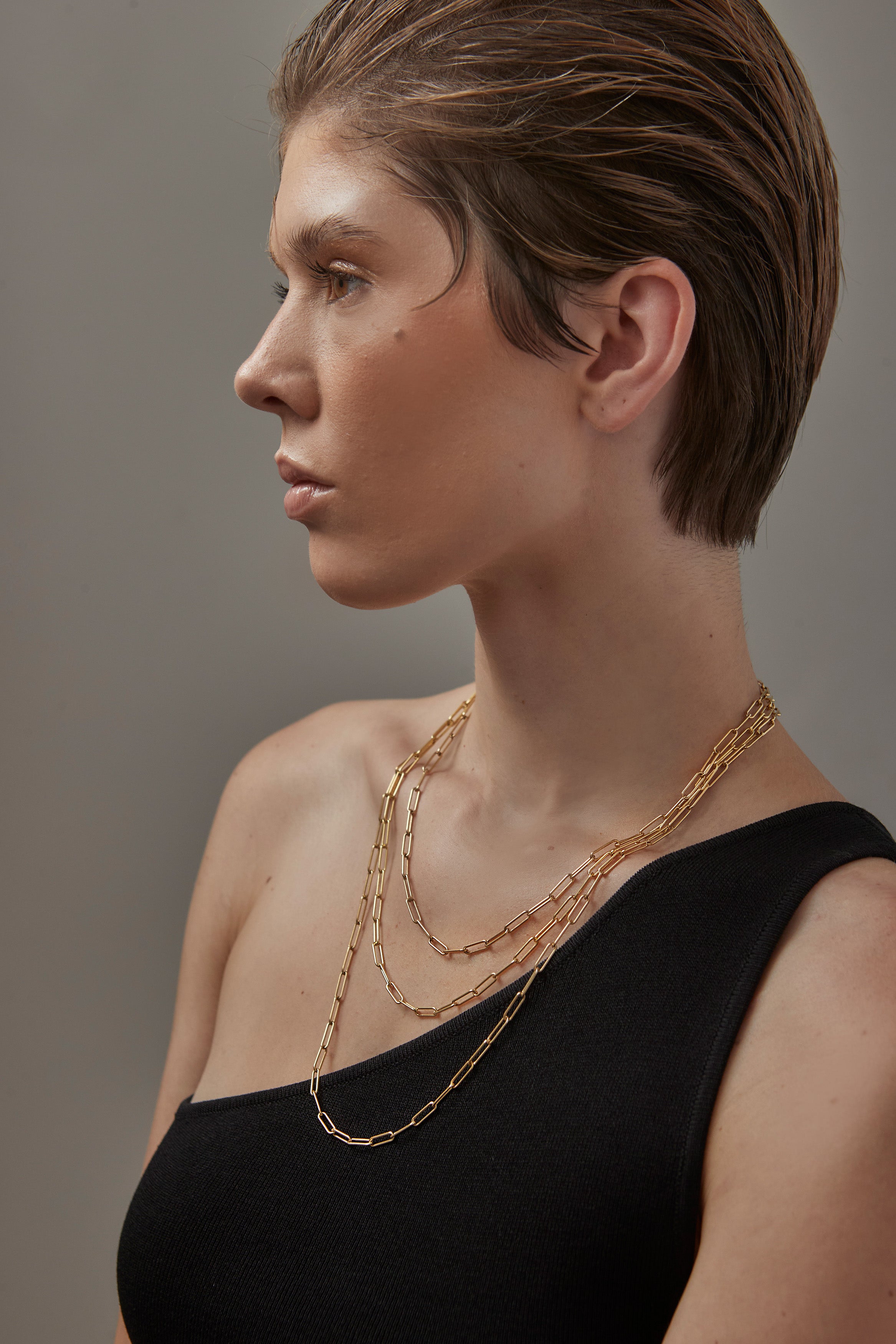 Elongated Paperclip Link Necklace