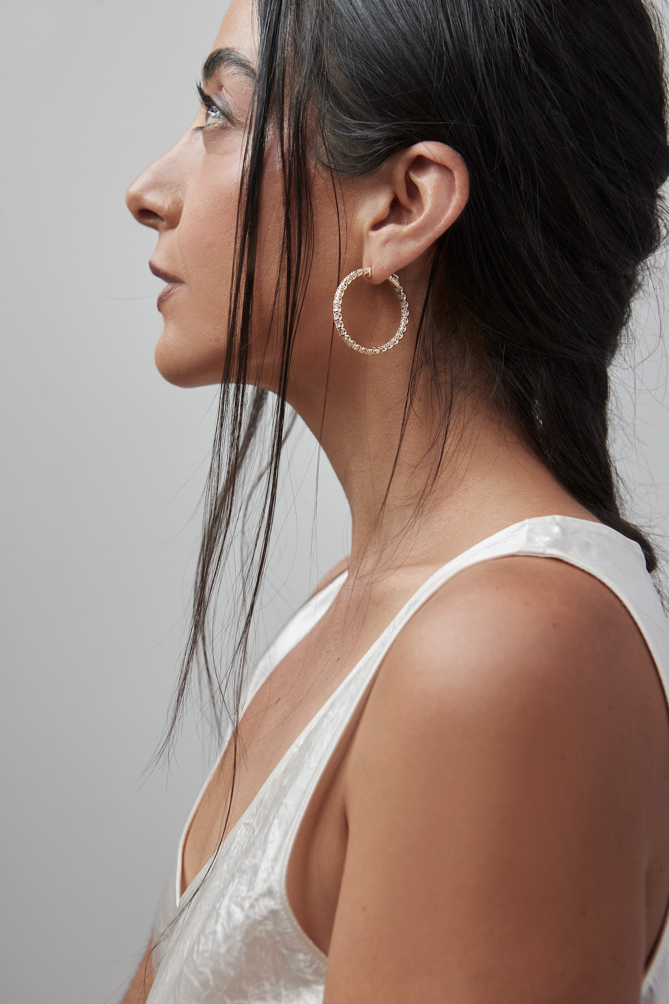 Inside Out Diamond Hoop Earrings