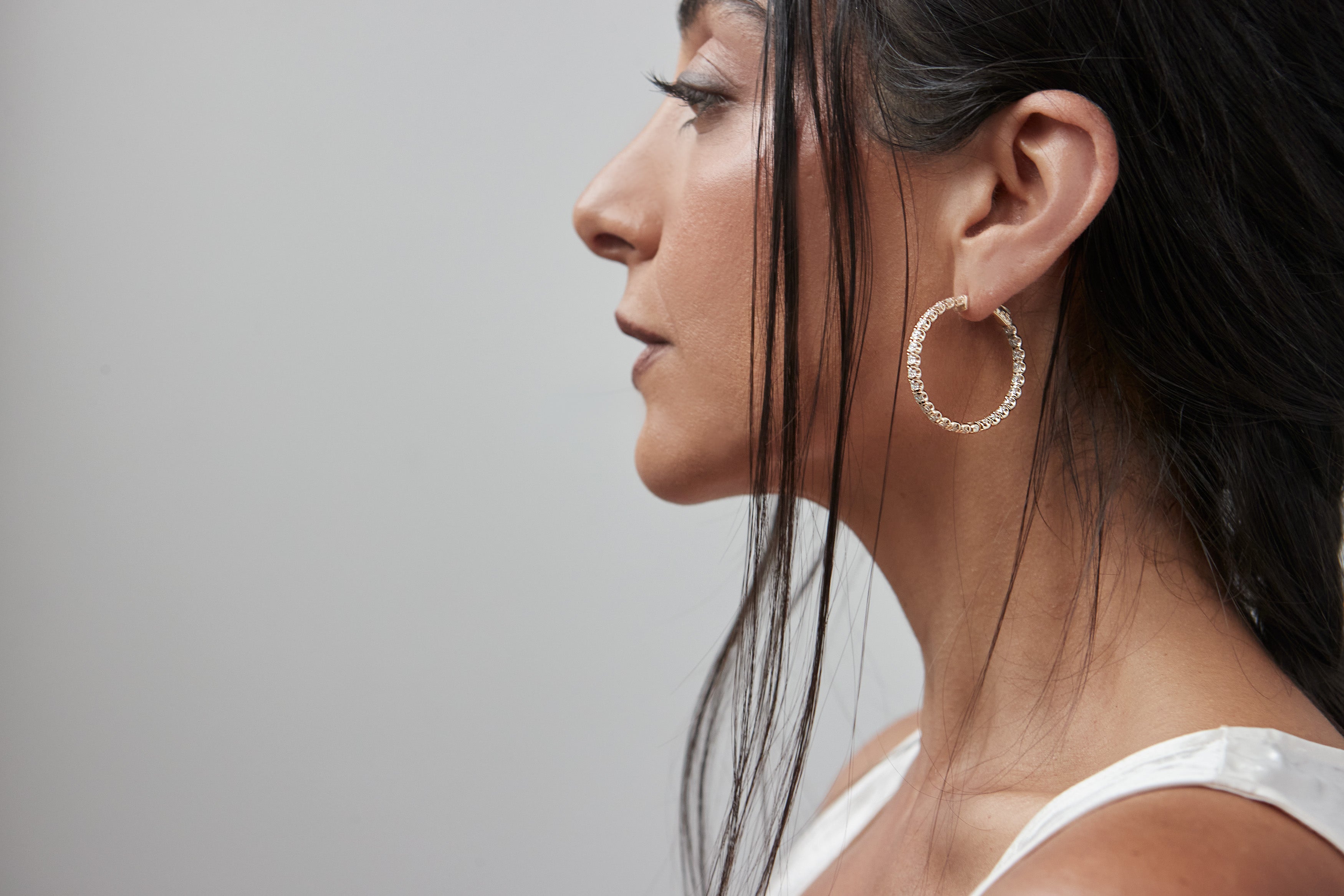 Inside Out Diamond Hoop Earrings