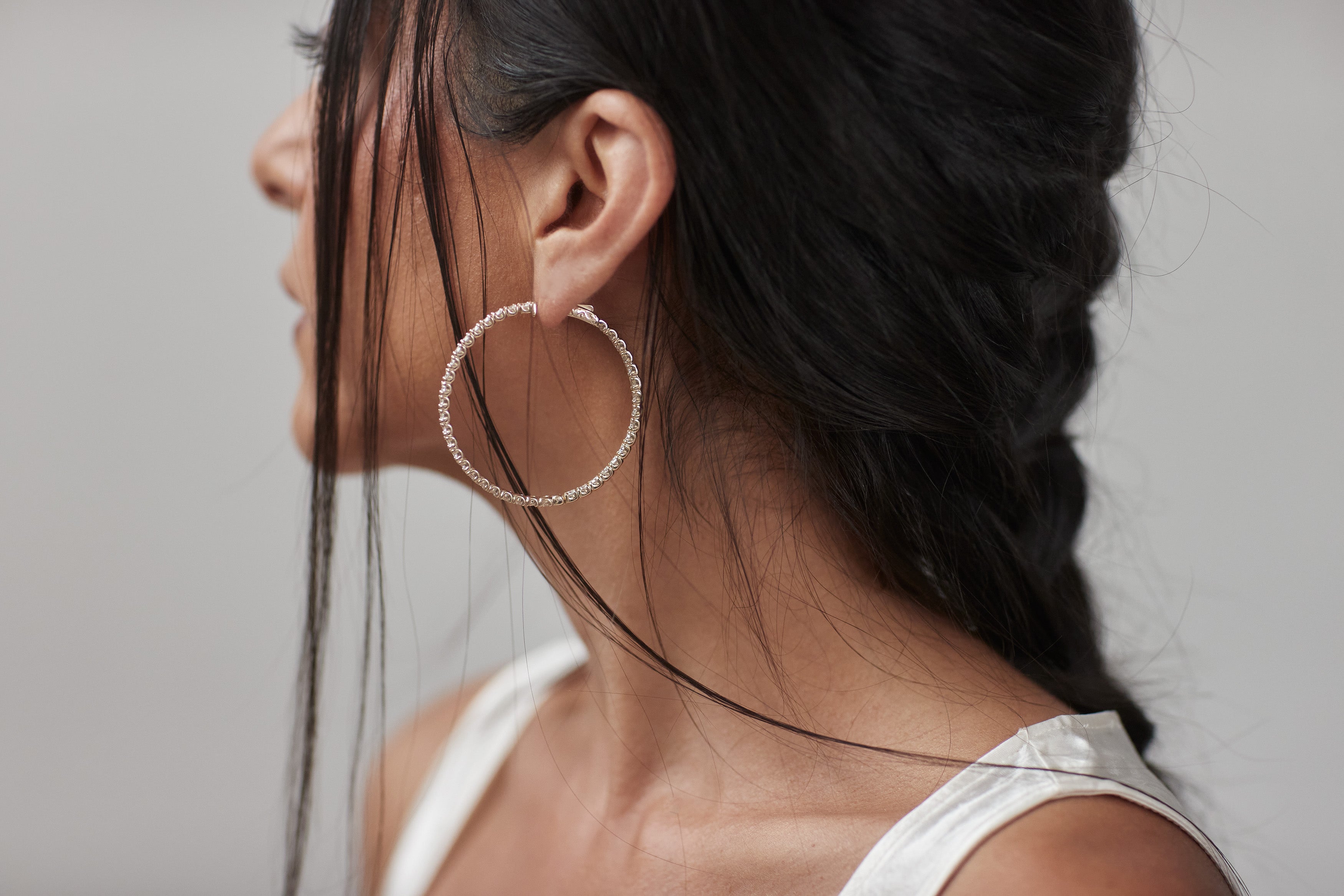 Inside Out Diamond Hoop Earrings