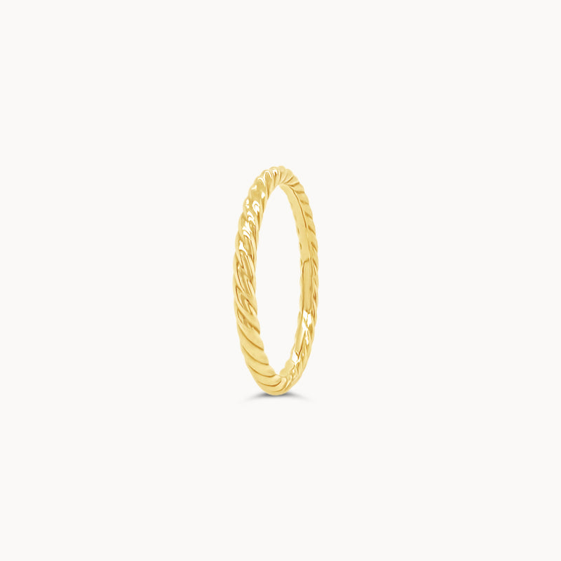 Solid Gold Rope Twist Band