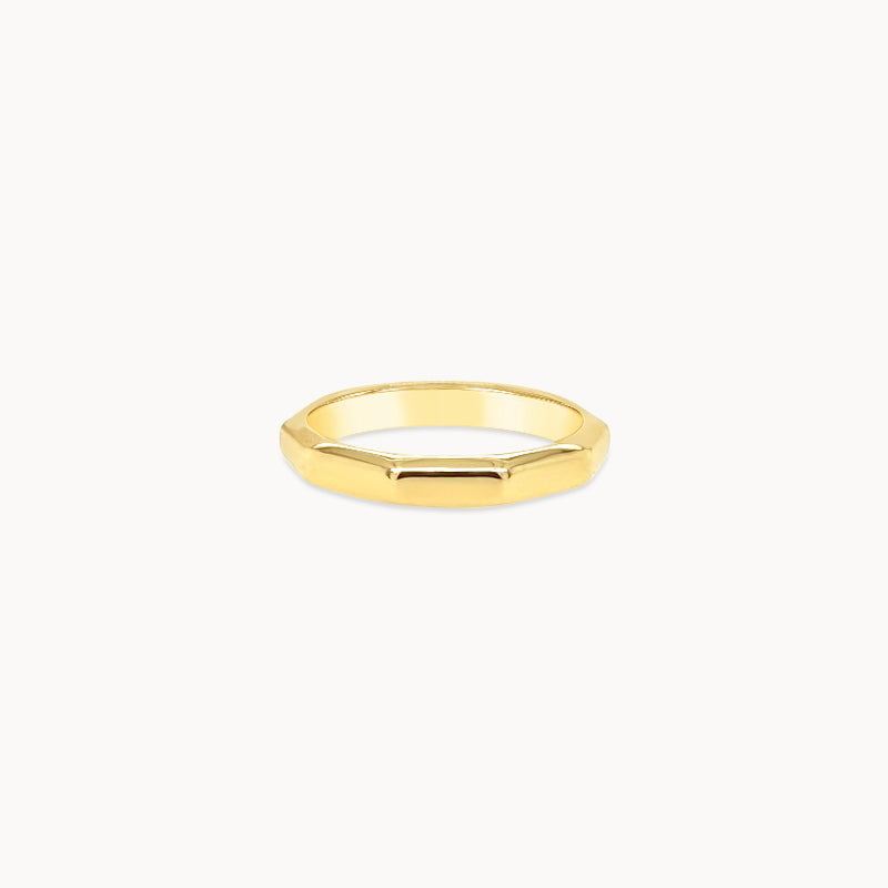 Solid Gold Geometric Decagon Band