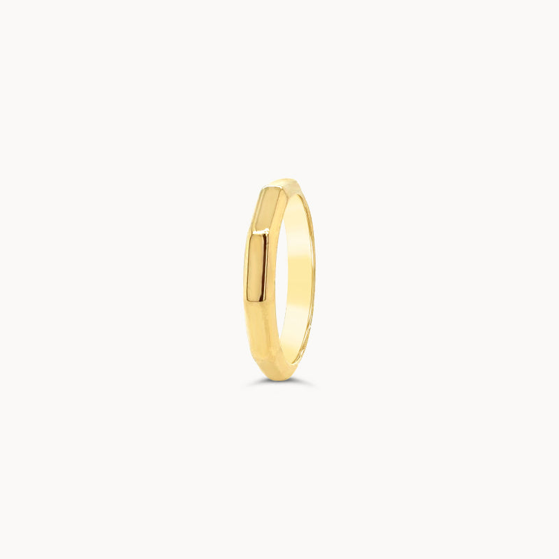 Solid Gold Geometric Decagon Band