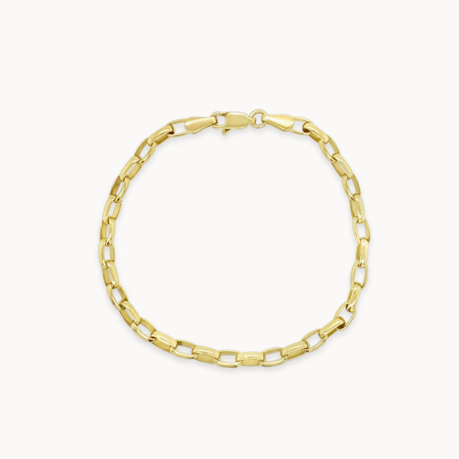 Puffed Oval Cable Chain Bracelet