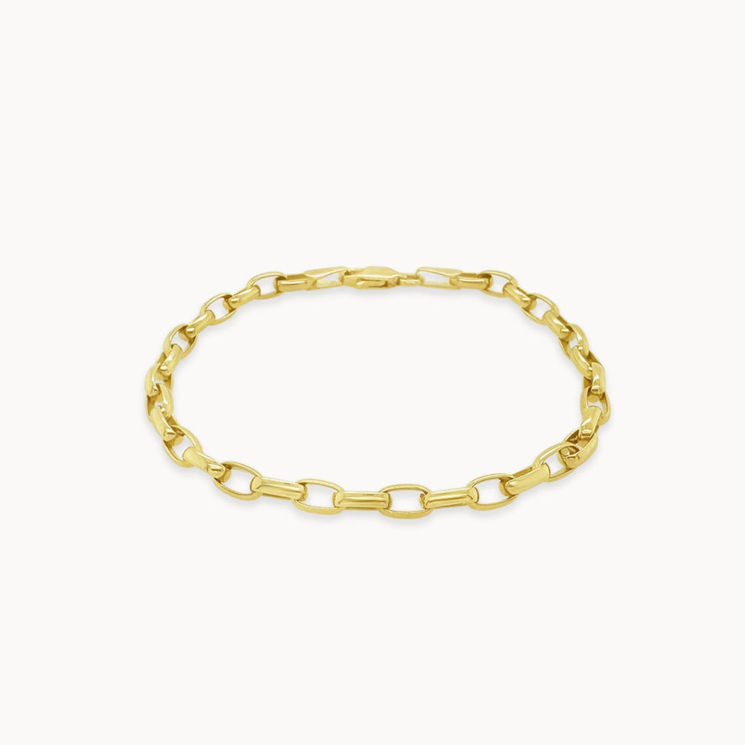 Puffed Oval Cable Chain Bracelet