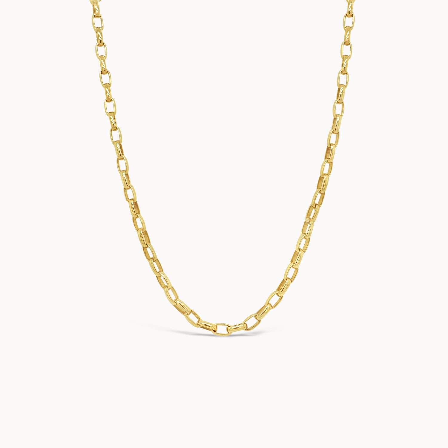 Puffed Oval Cable Chain Necklace