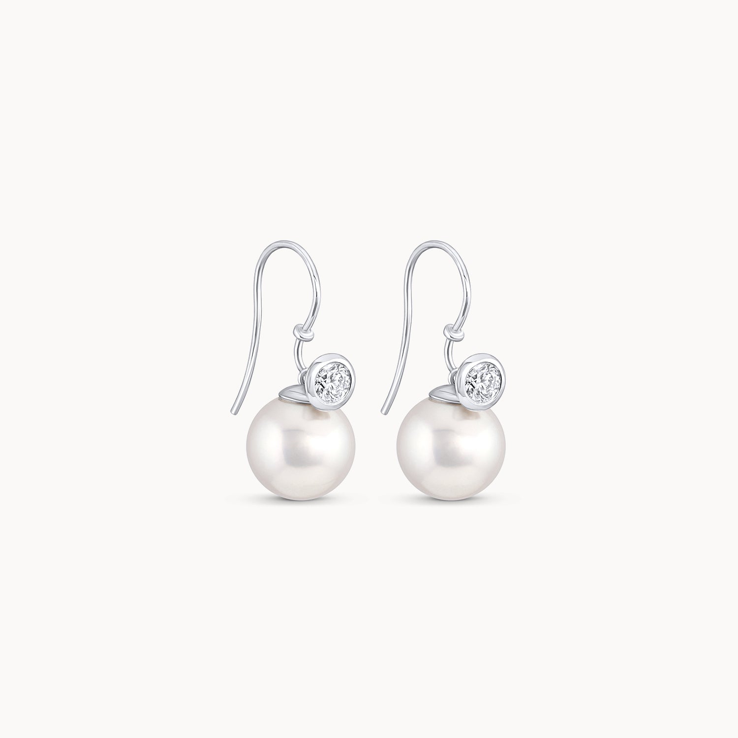 Diamond and South Sea Pearl Drop Earrings