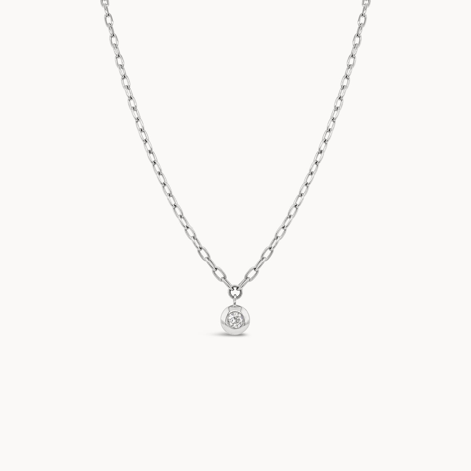 Diamond Bezel Pendant Necklace