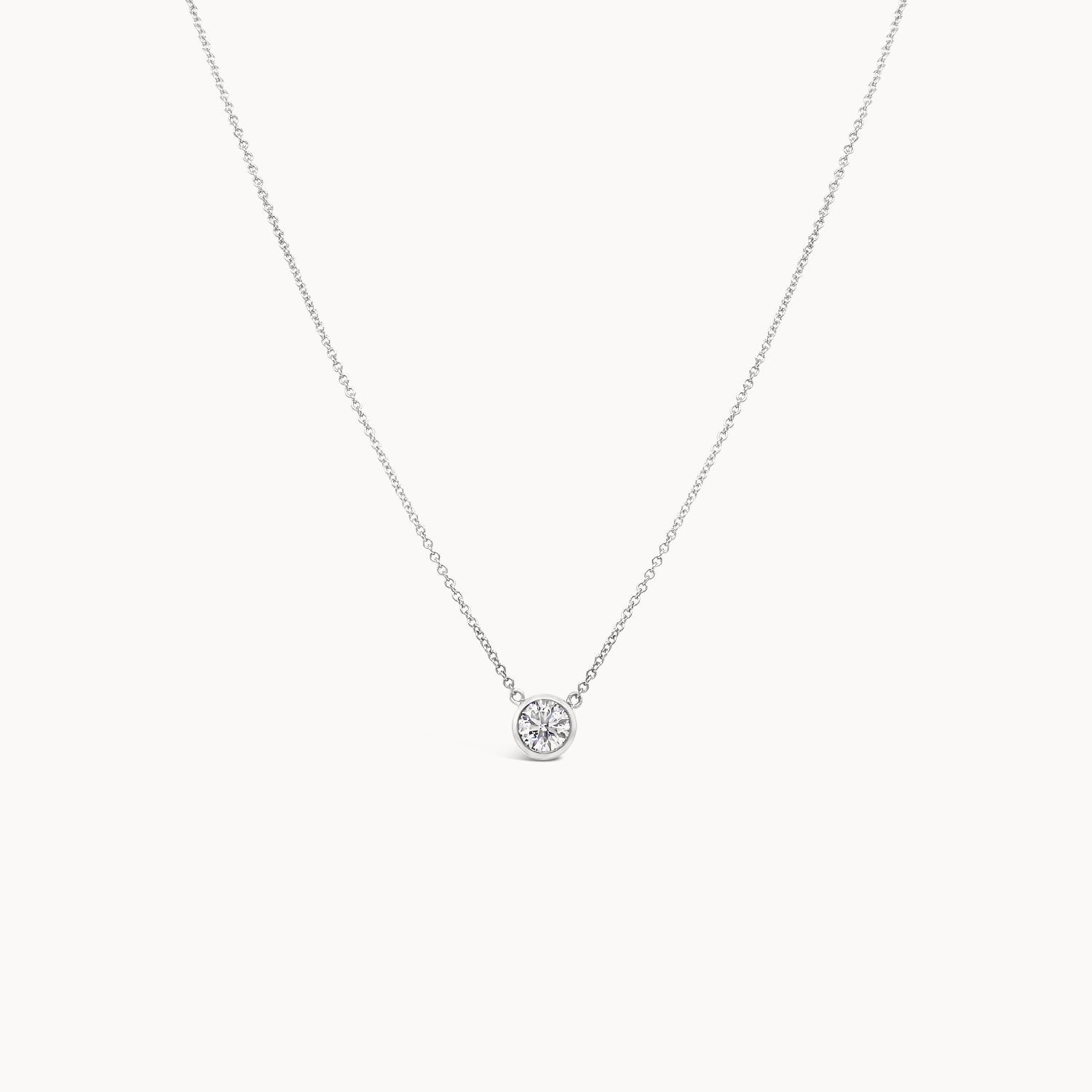 Bezel Set Solitaire Pendant Necklace