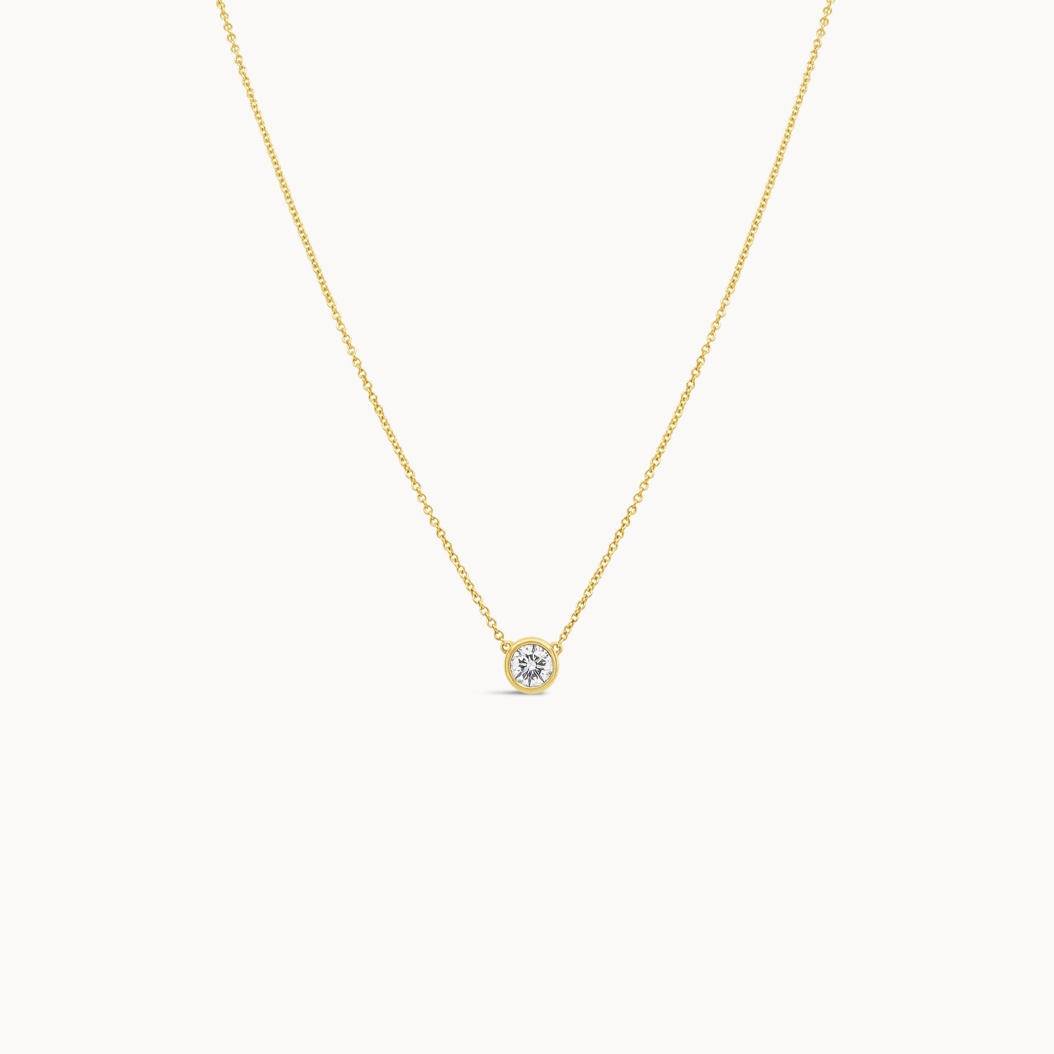 Bezel Set Solitaire Pendant Necklace