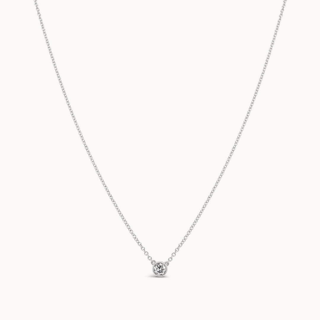 Bezel Set Solitaire Pendant Necklace