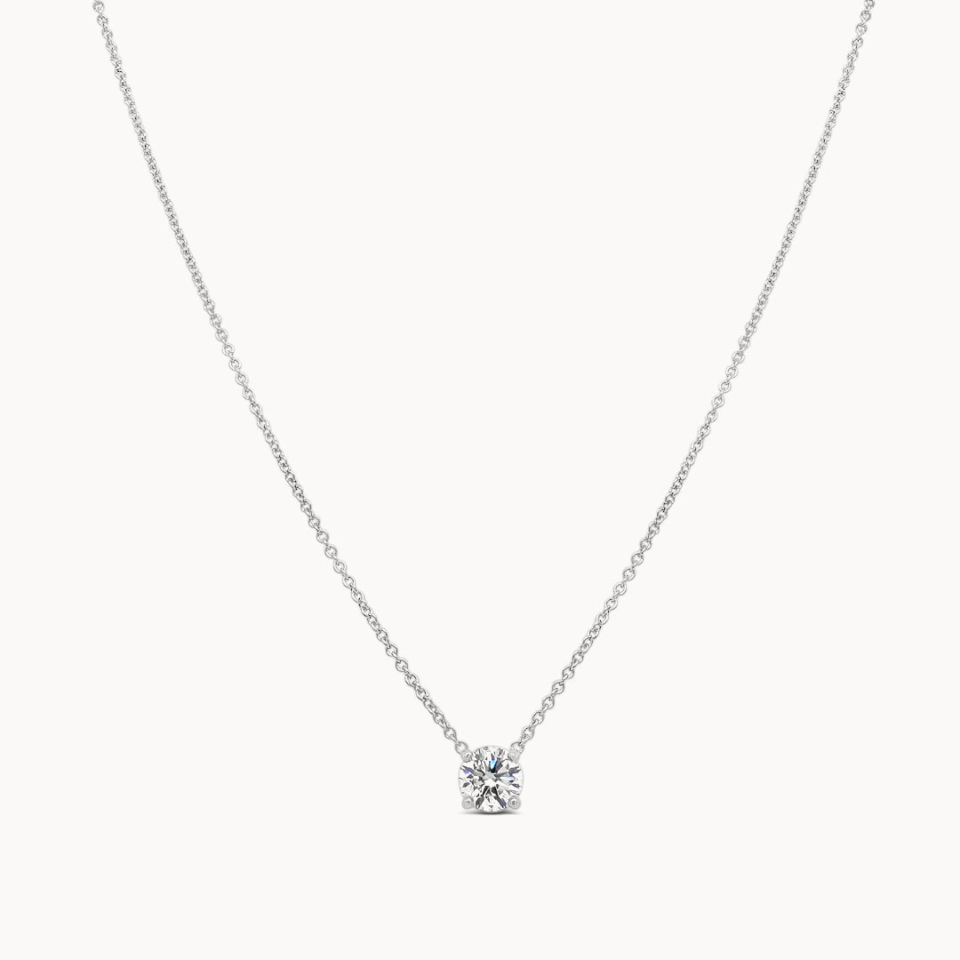 Floating Solitaire Pendant Necklace