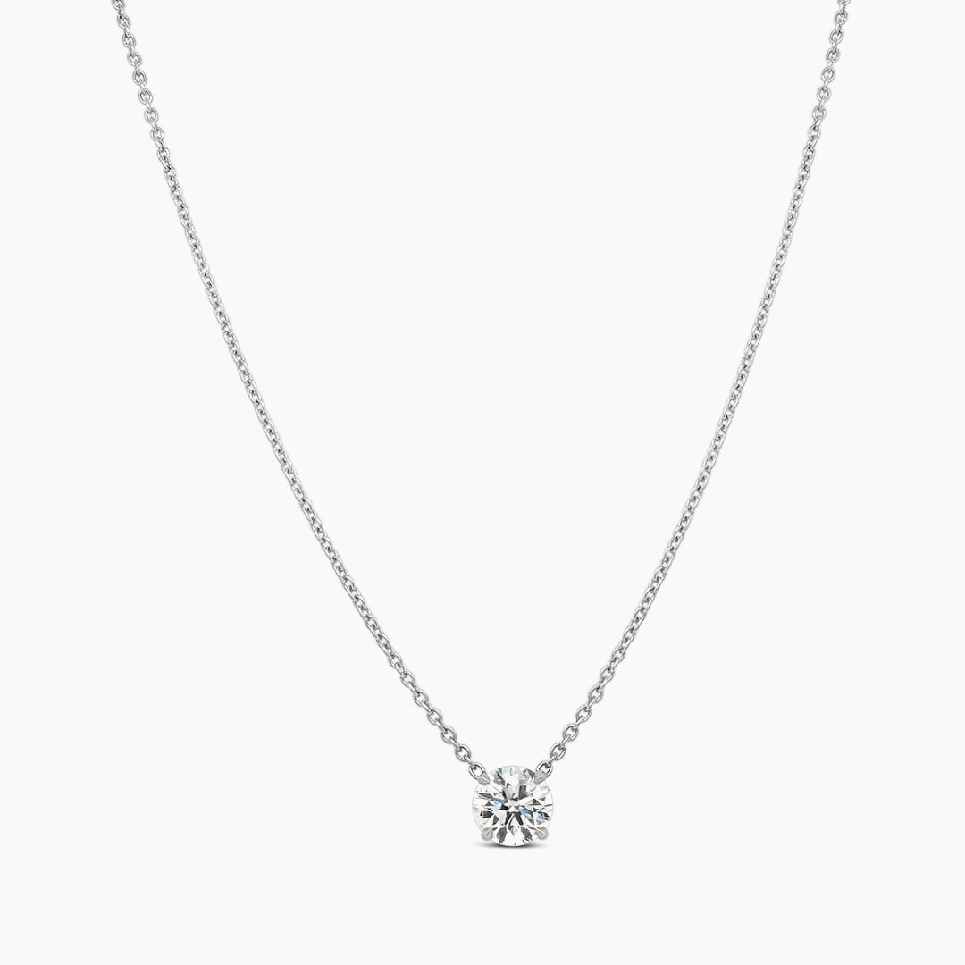 Floating Solitaire Pendant Necklace