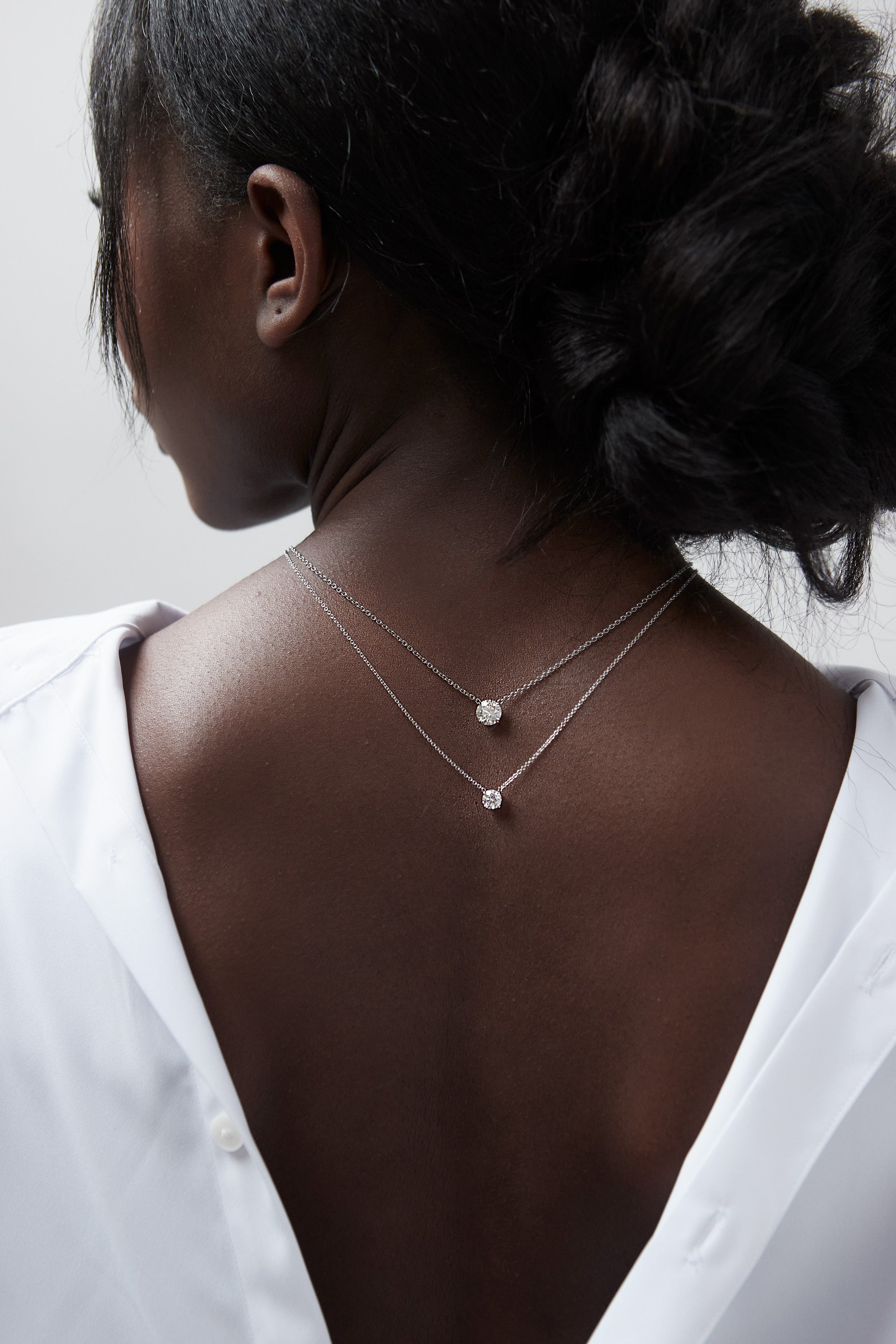 Floating Solitaire Pendant Necklace