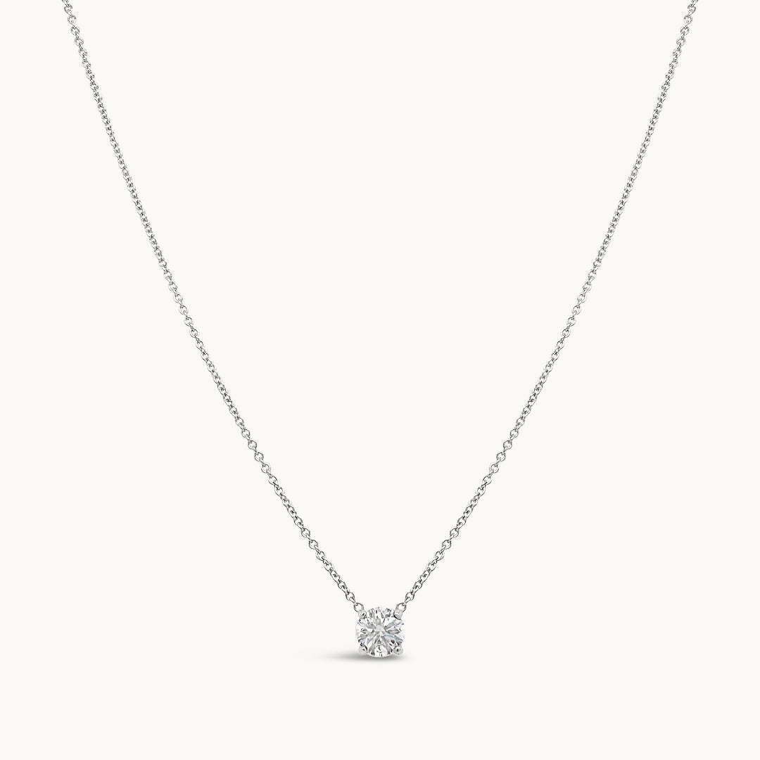 Floating Solitaire Pendant Necklace