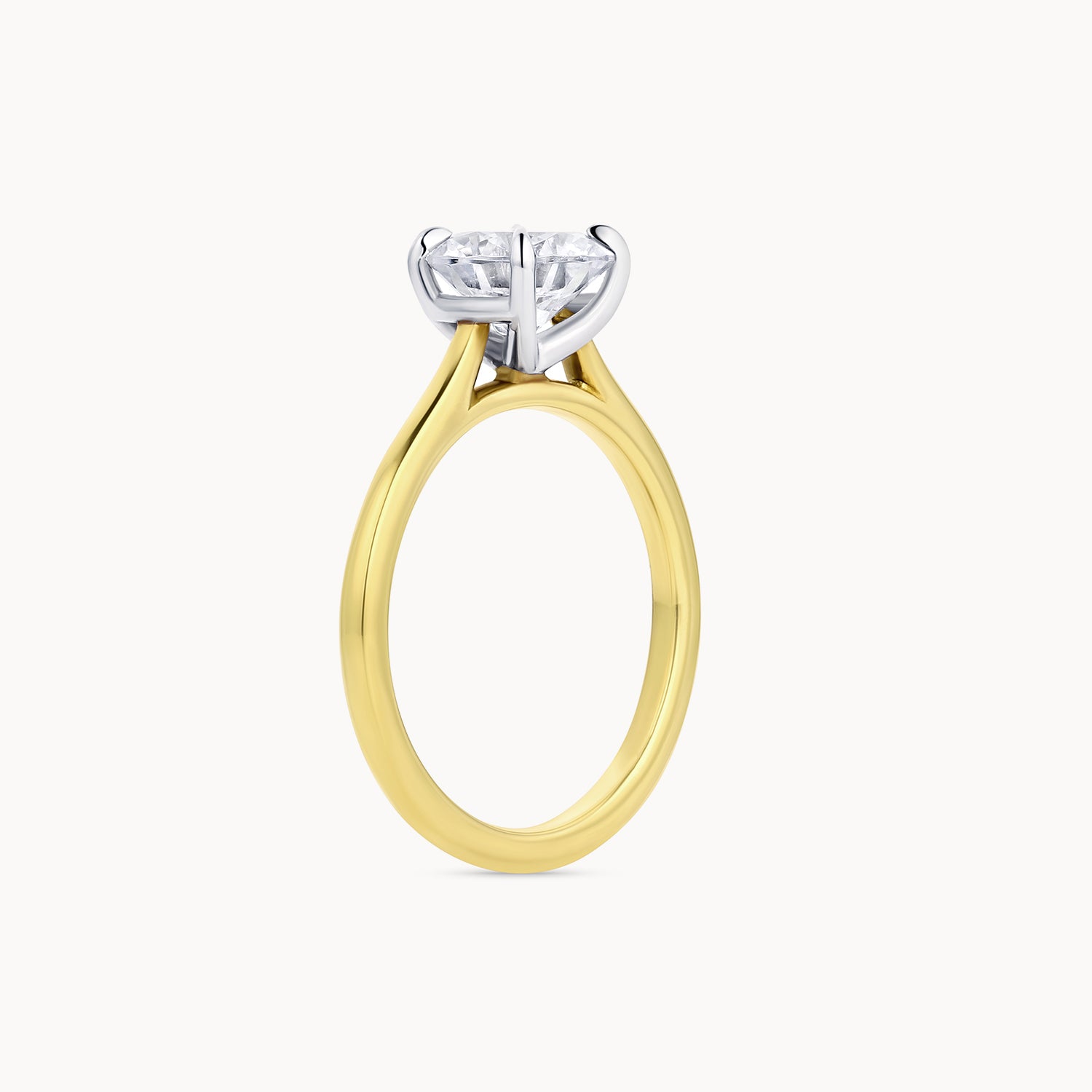 Two Tone Solitaire Diamond Engagement Ring