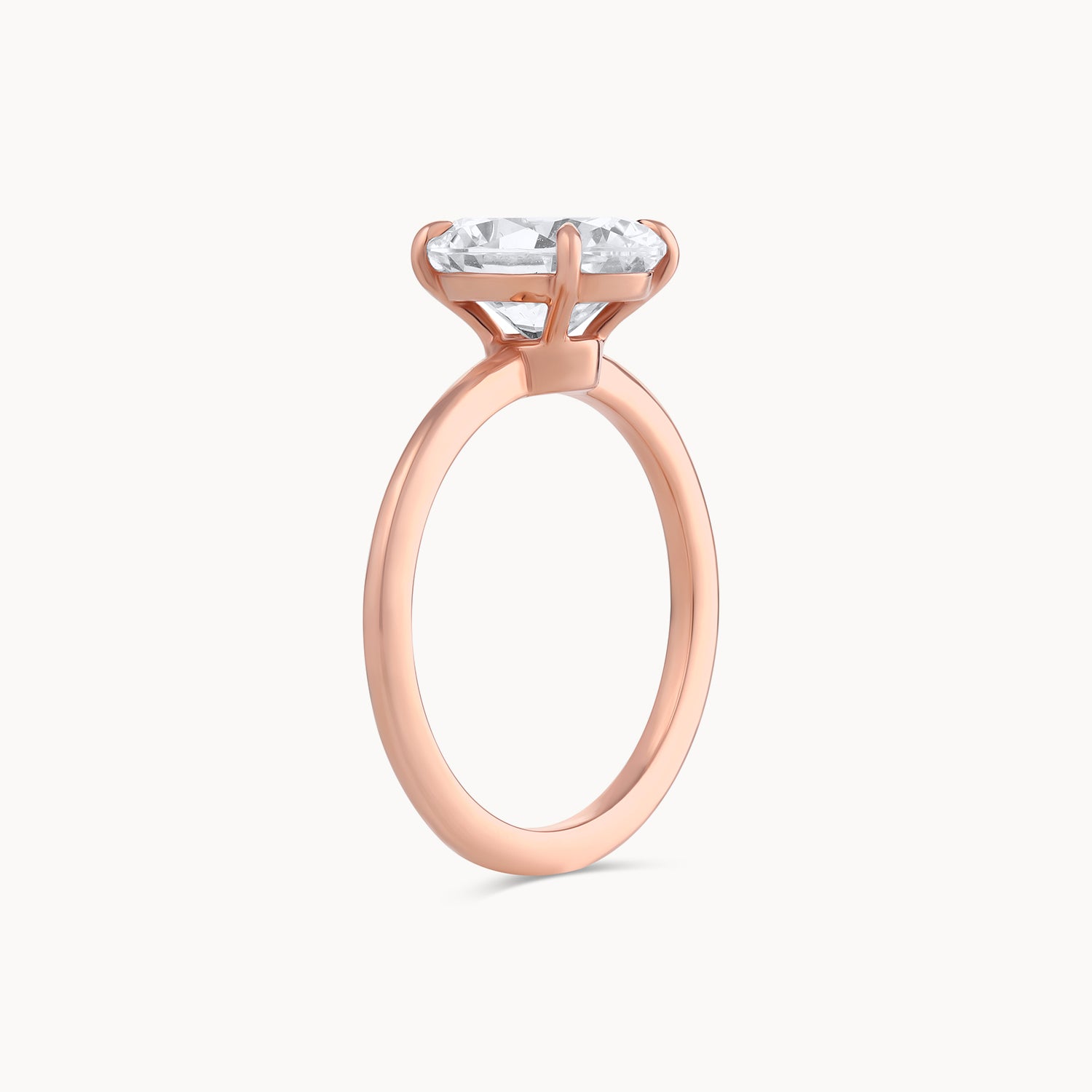 Rose Gold Oval Solitaire Diamond Engagement Ring