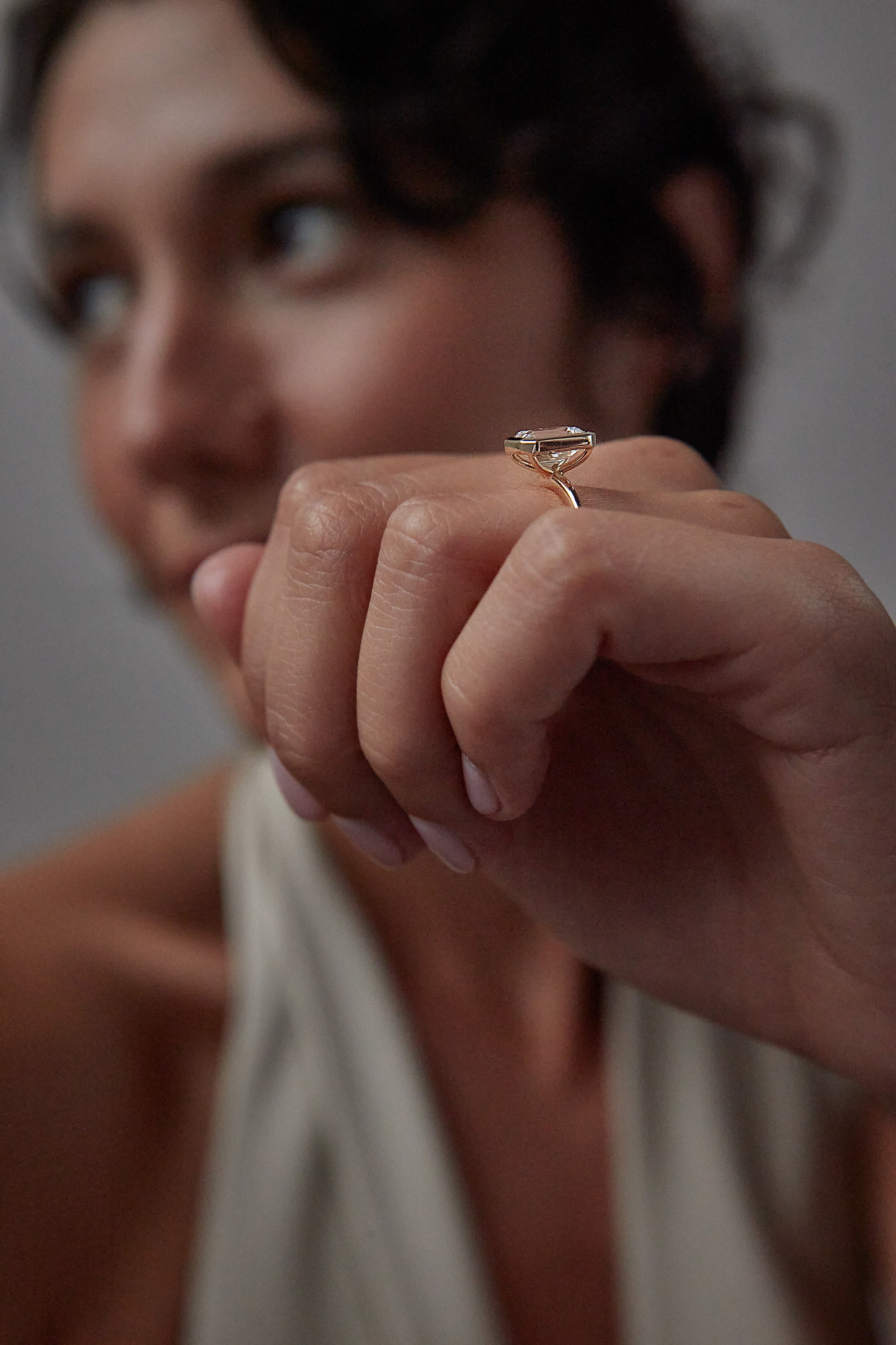 Emerald Cut Bezel Engagement Ring