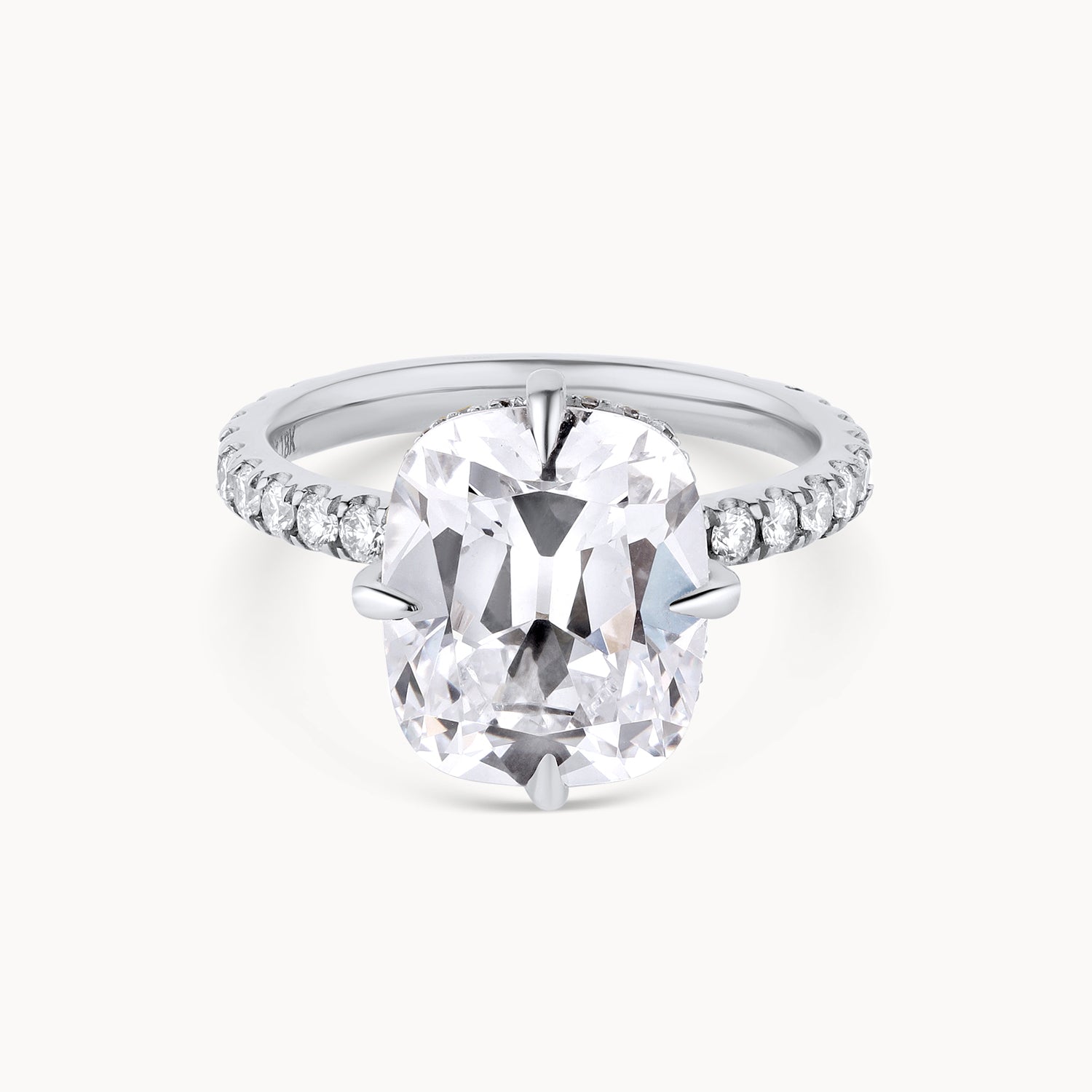 Compass Prong Pavé Diamond Engagement Ring