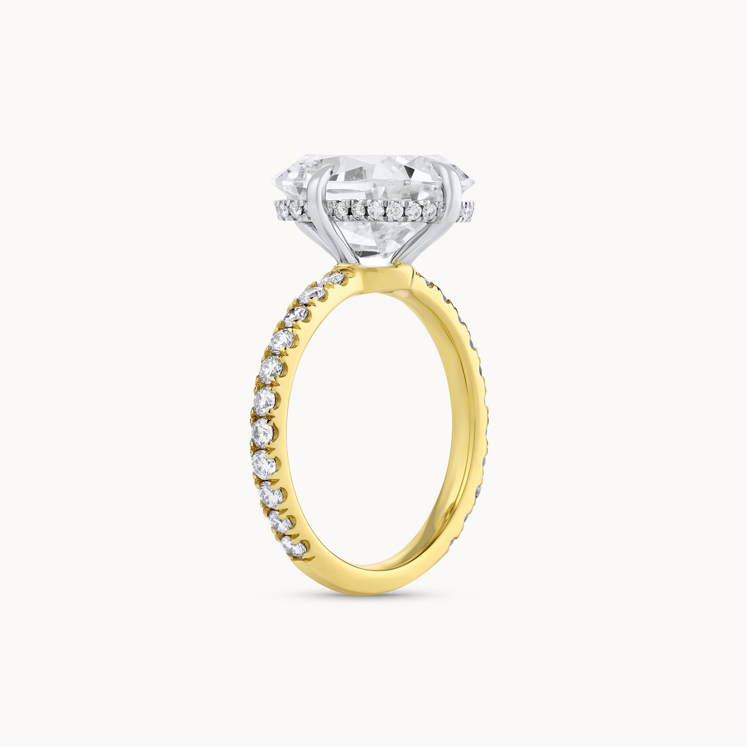 Compass Prong Pavé Diamond Engagement Ring