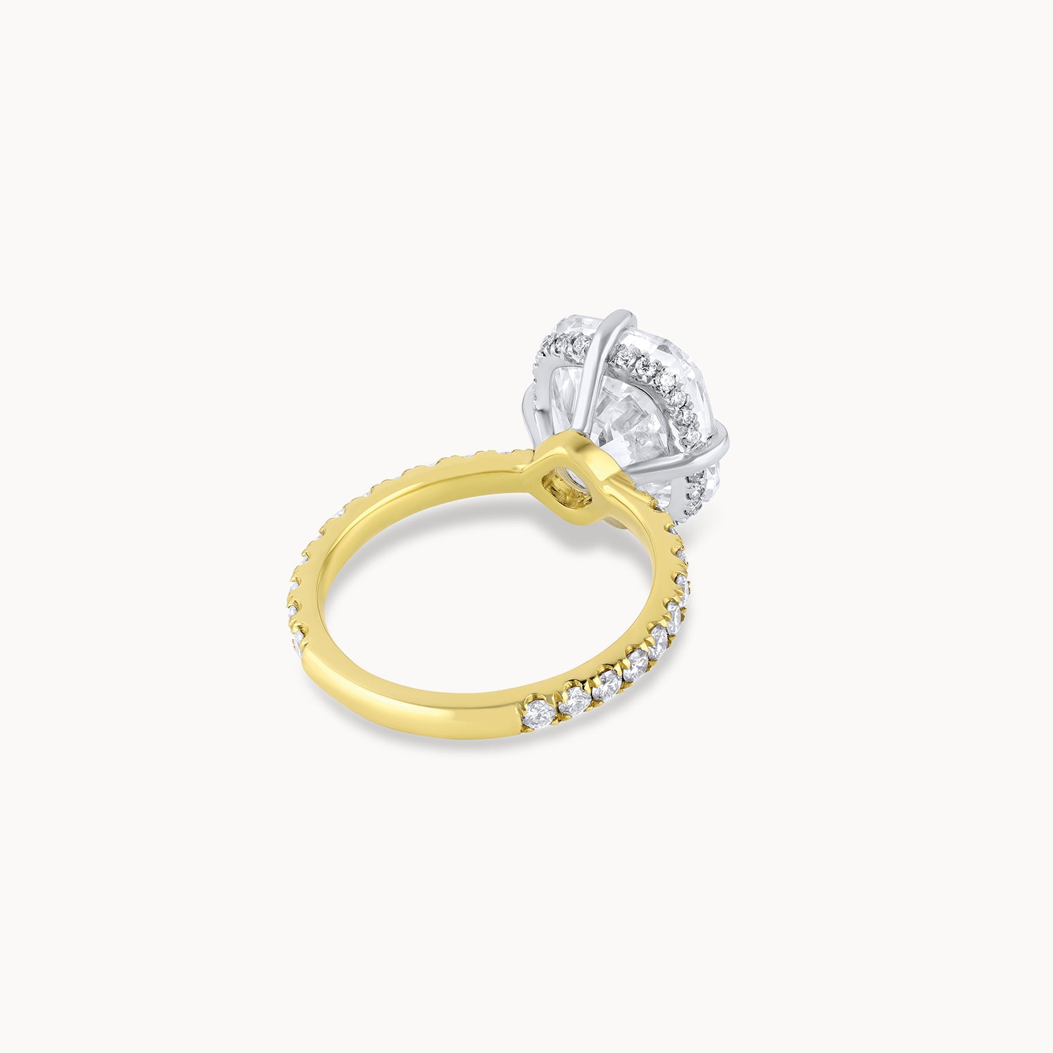 Compass Prong Pavé Diamond Engagement Ring