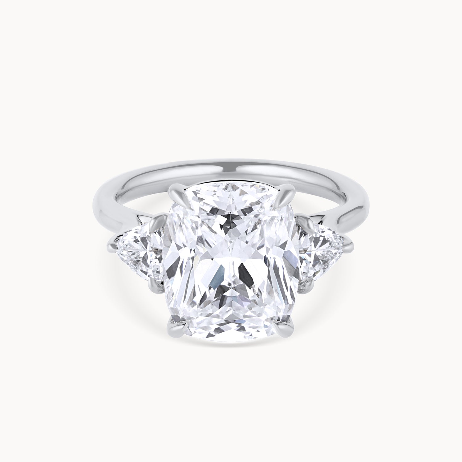 Trillion Three Stone Diamond Engagement Ring