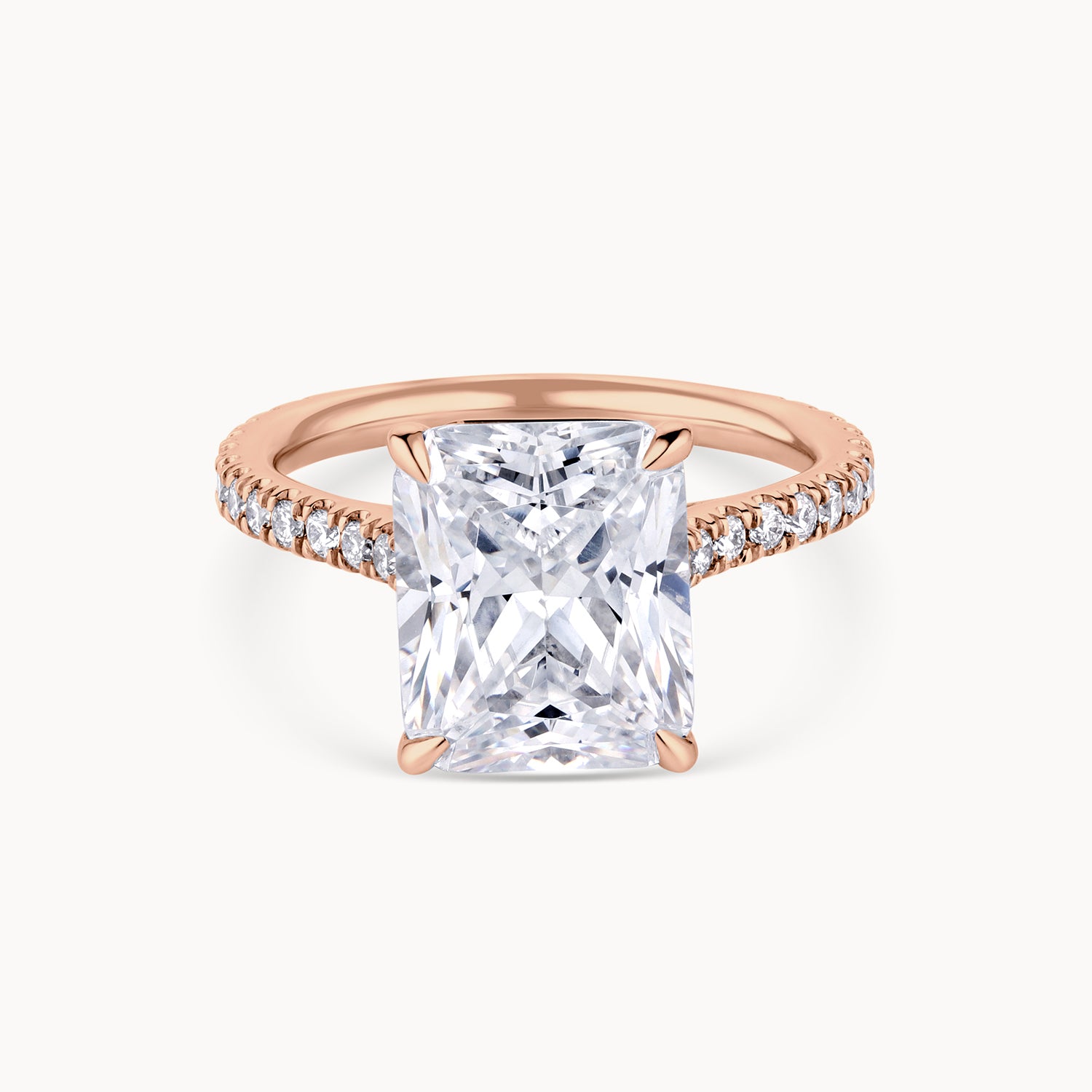 Flush Fit Cathedral Pavé Engagement Ring