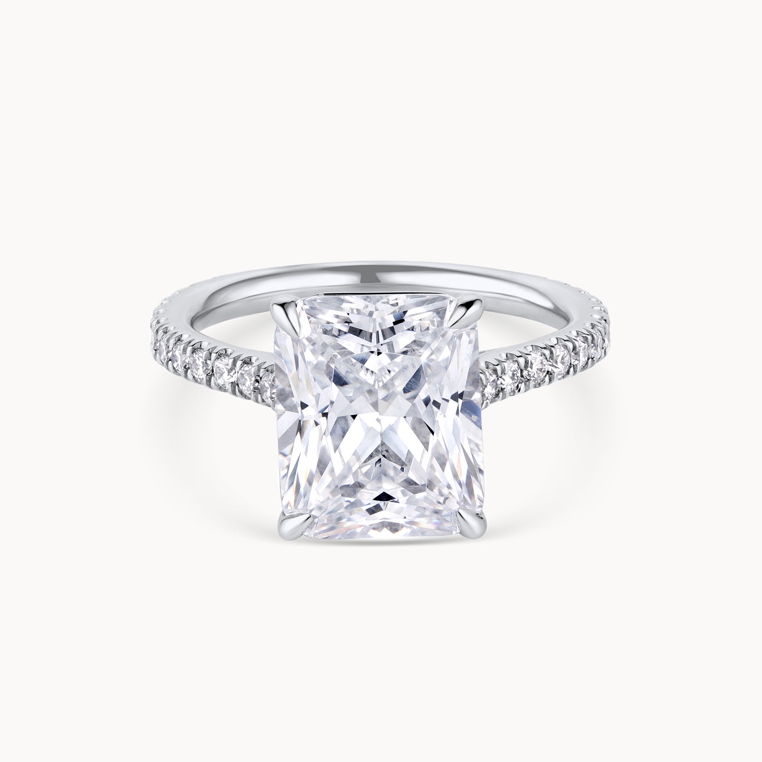 Flush Fit Cathedral Pavé Engagement Ring