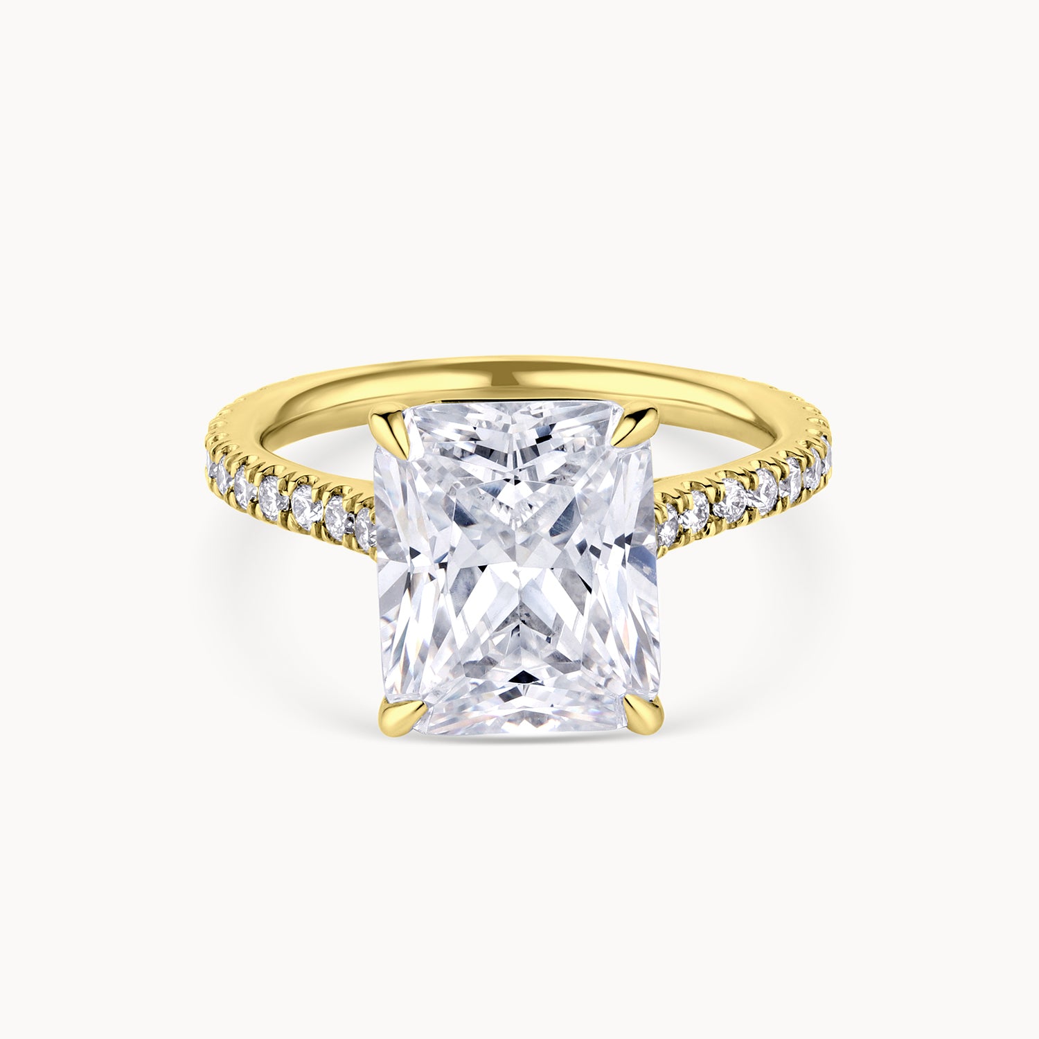 Flush Fit Cathedral Pavé Engagement Ring