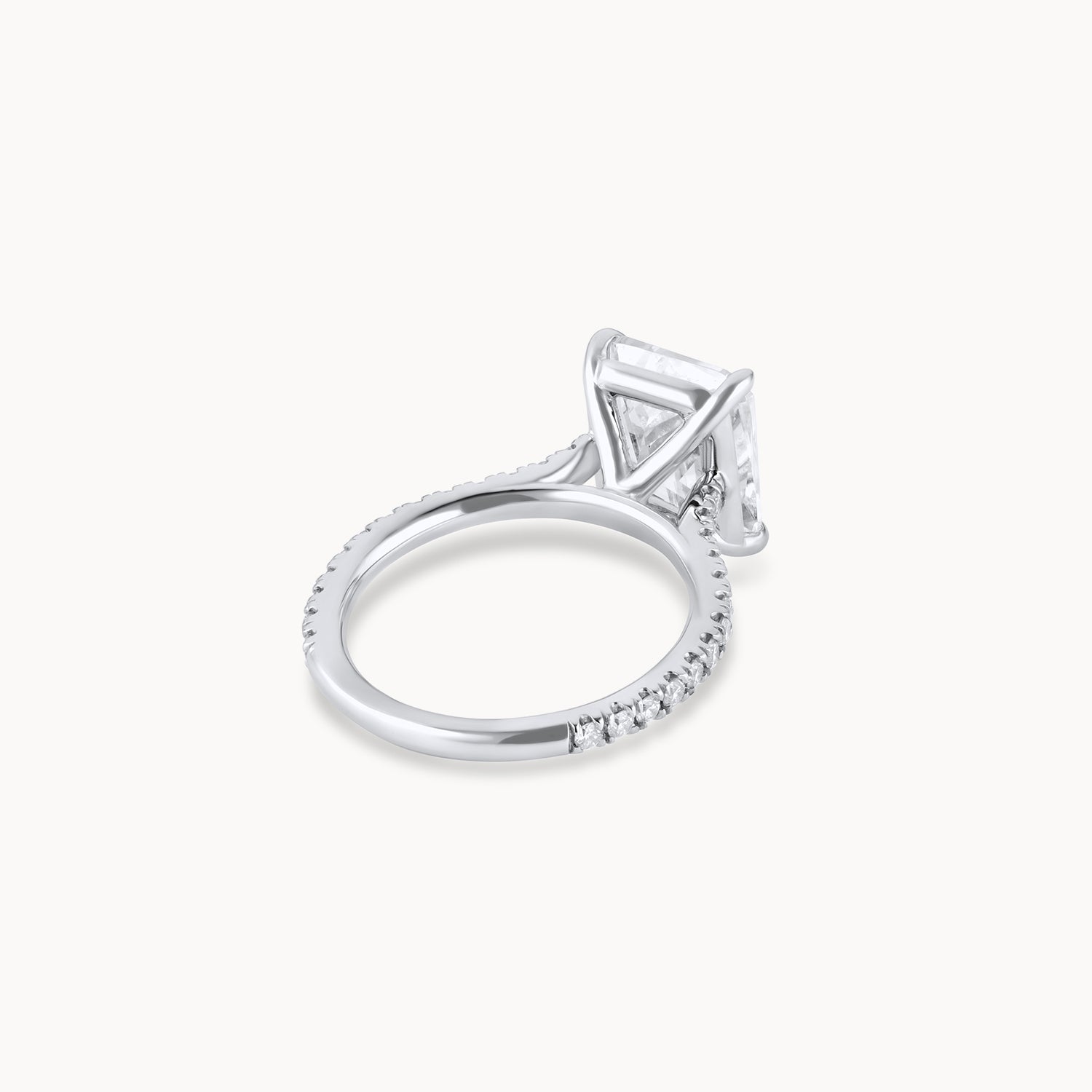 Flush Fit Cathedral Pavé Engagement Ring