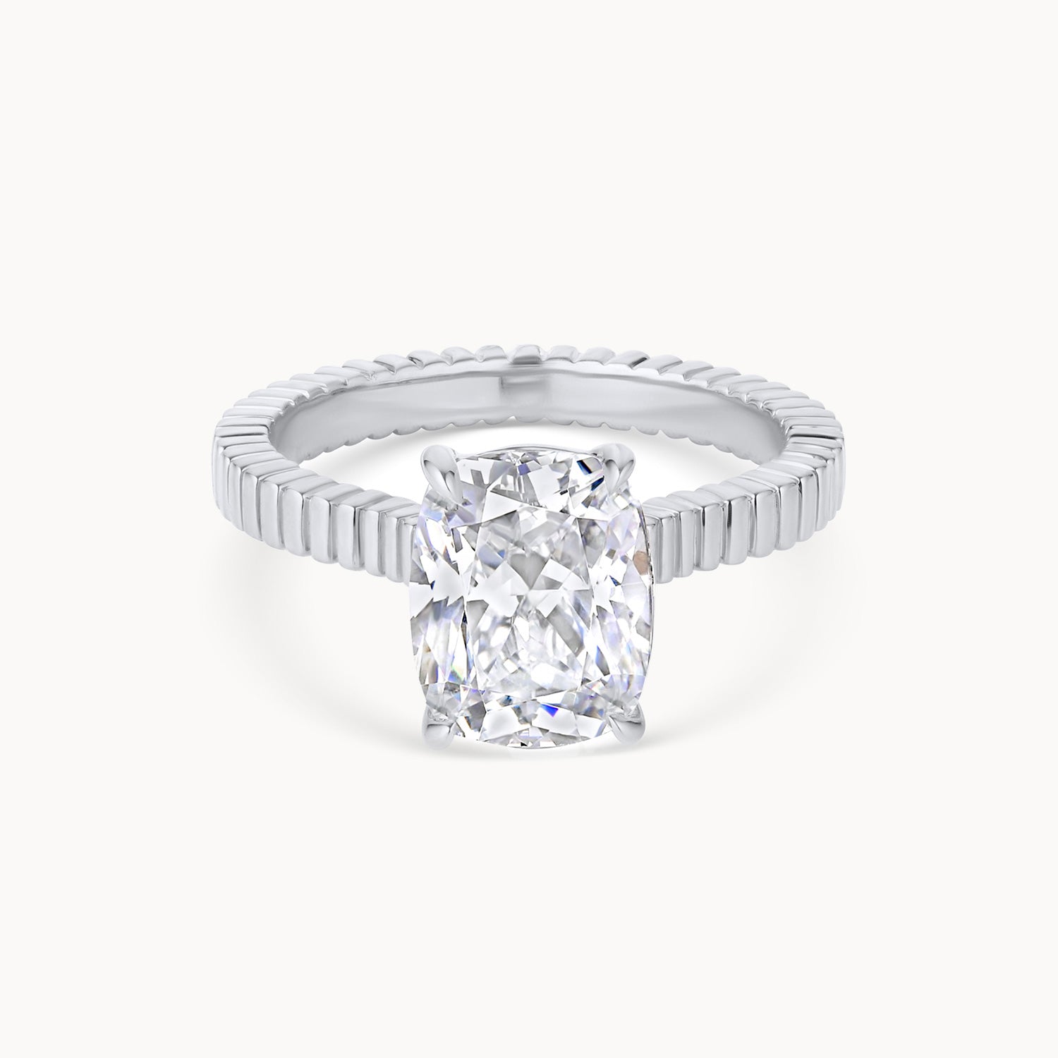 Texture Solitaire Diamond Engagement Ring