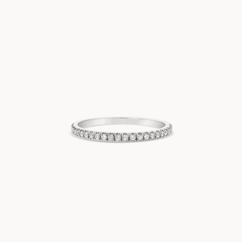 U Pavé Halfway Diamond Band