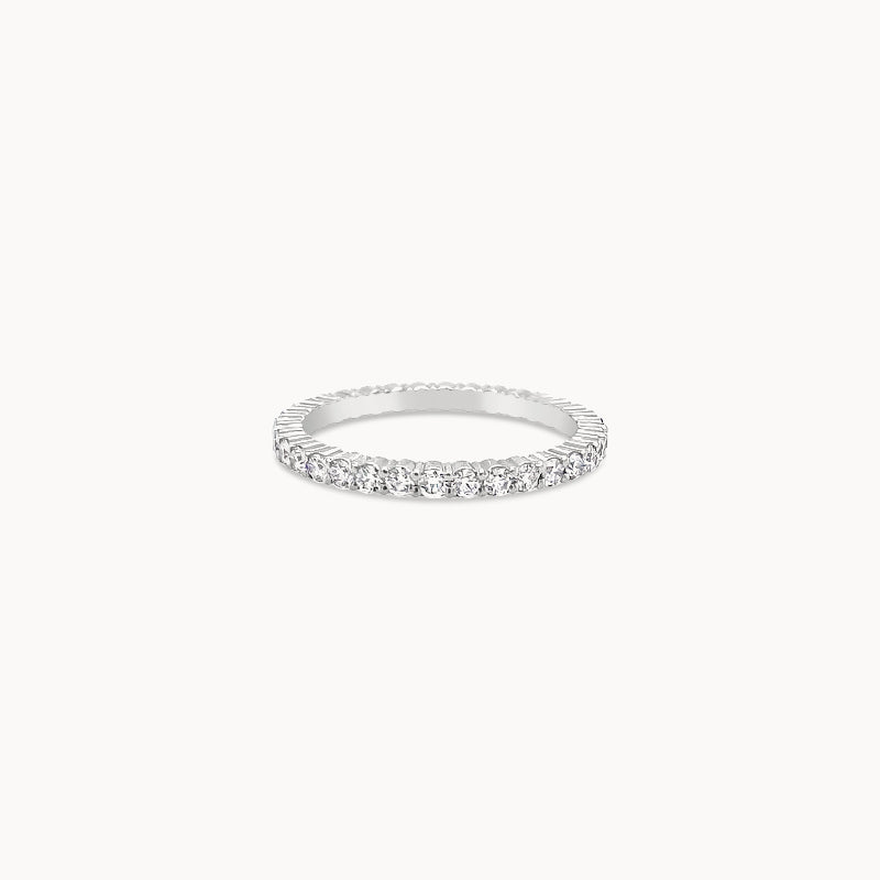 Small Double Shared Prong Diamond Eternity Band