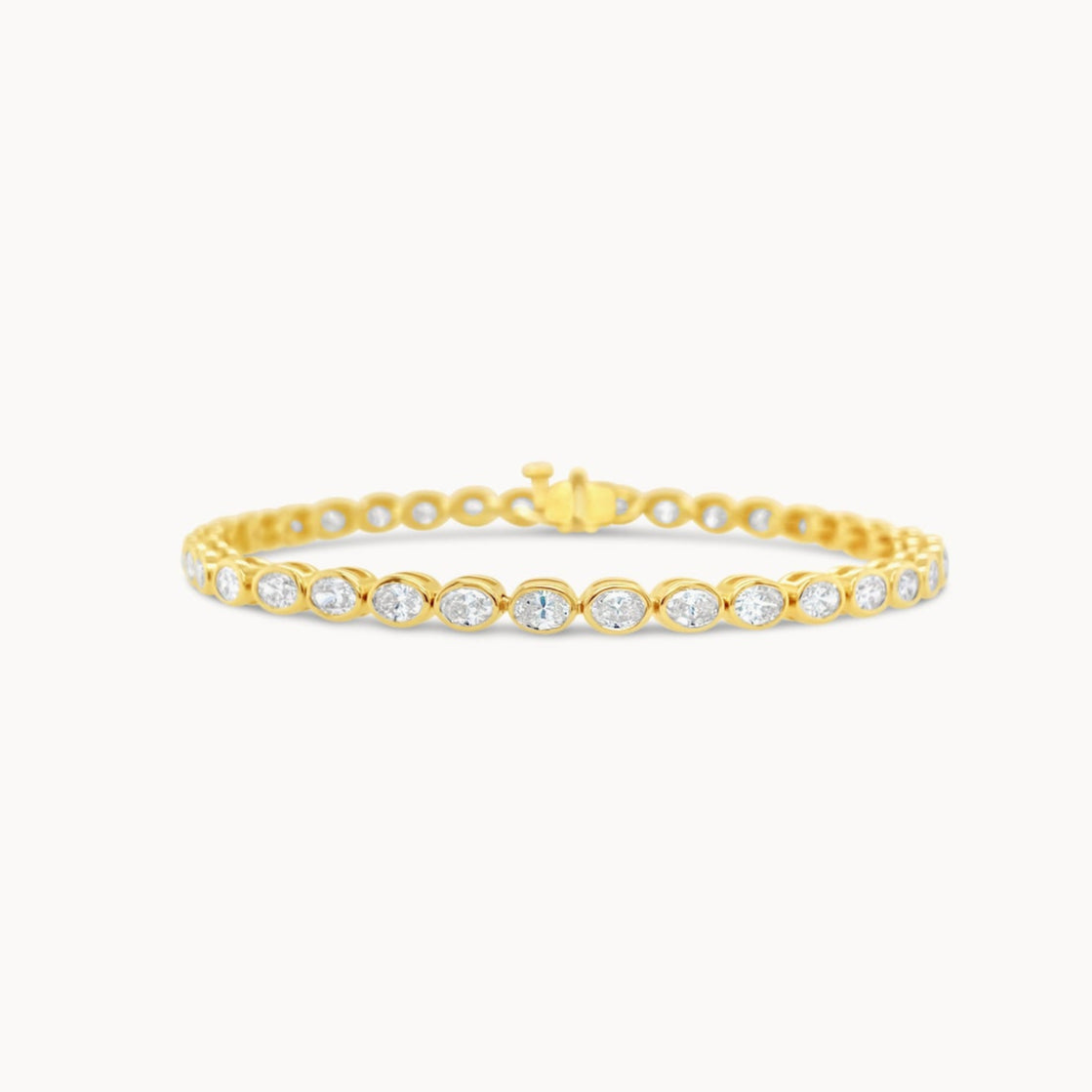 Oval Bezel Diamond Tennis Bracelet