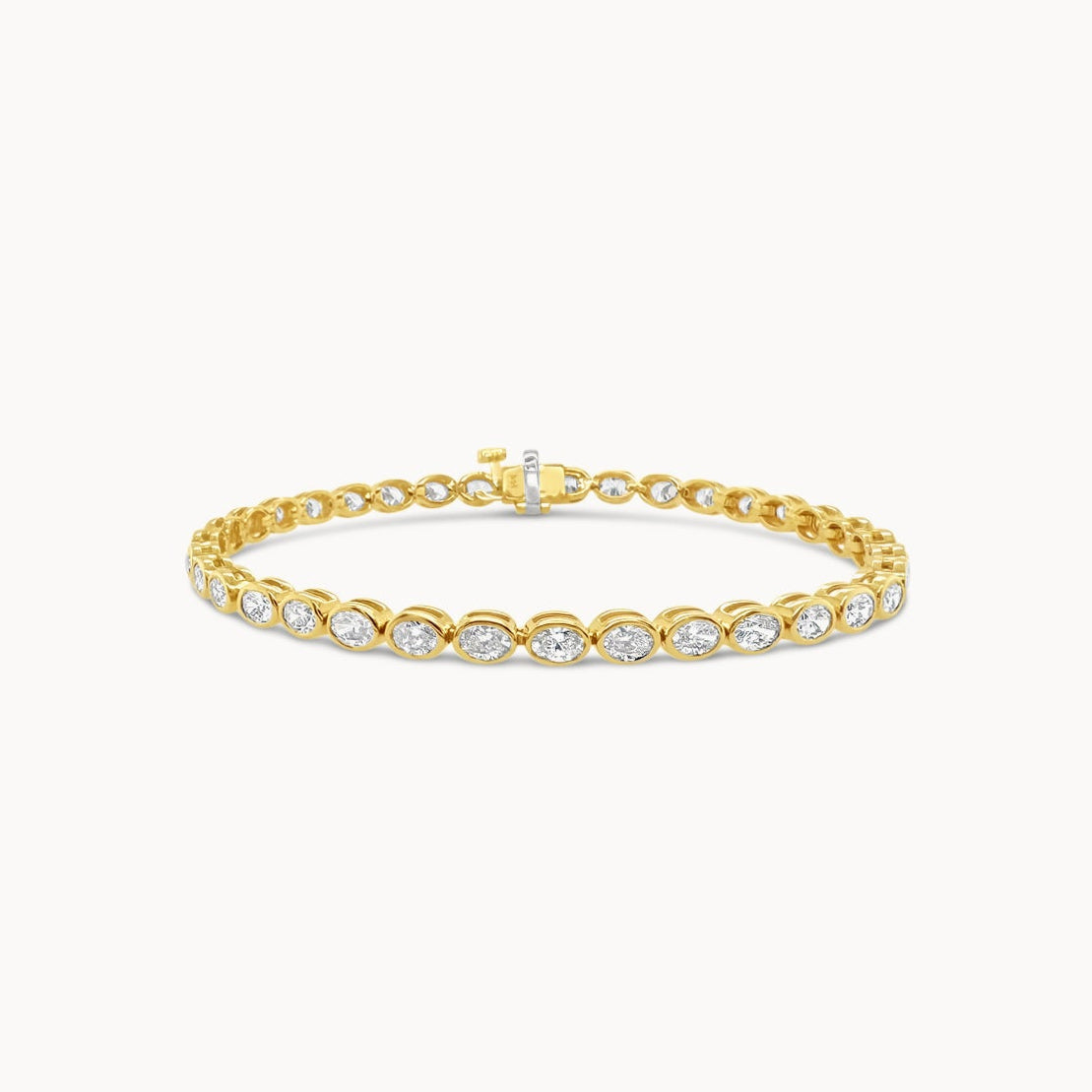 Oval Bezel Diamond Tennis Bracelet