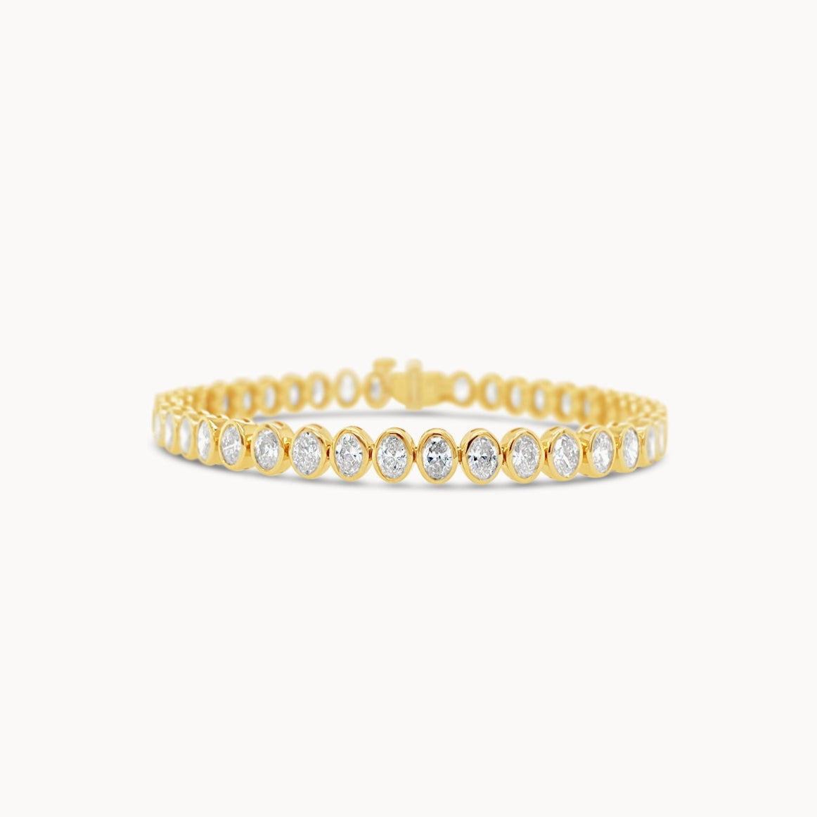 Oval Bezel Diamond Tennis Bracelet