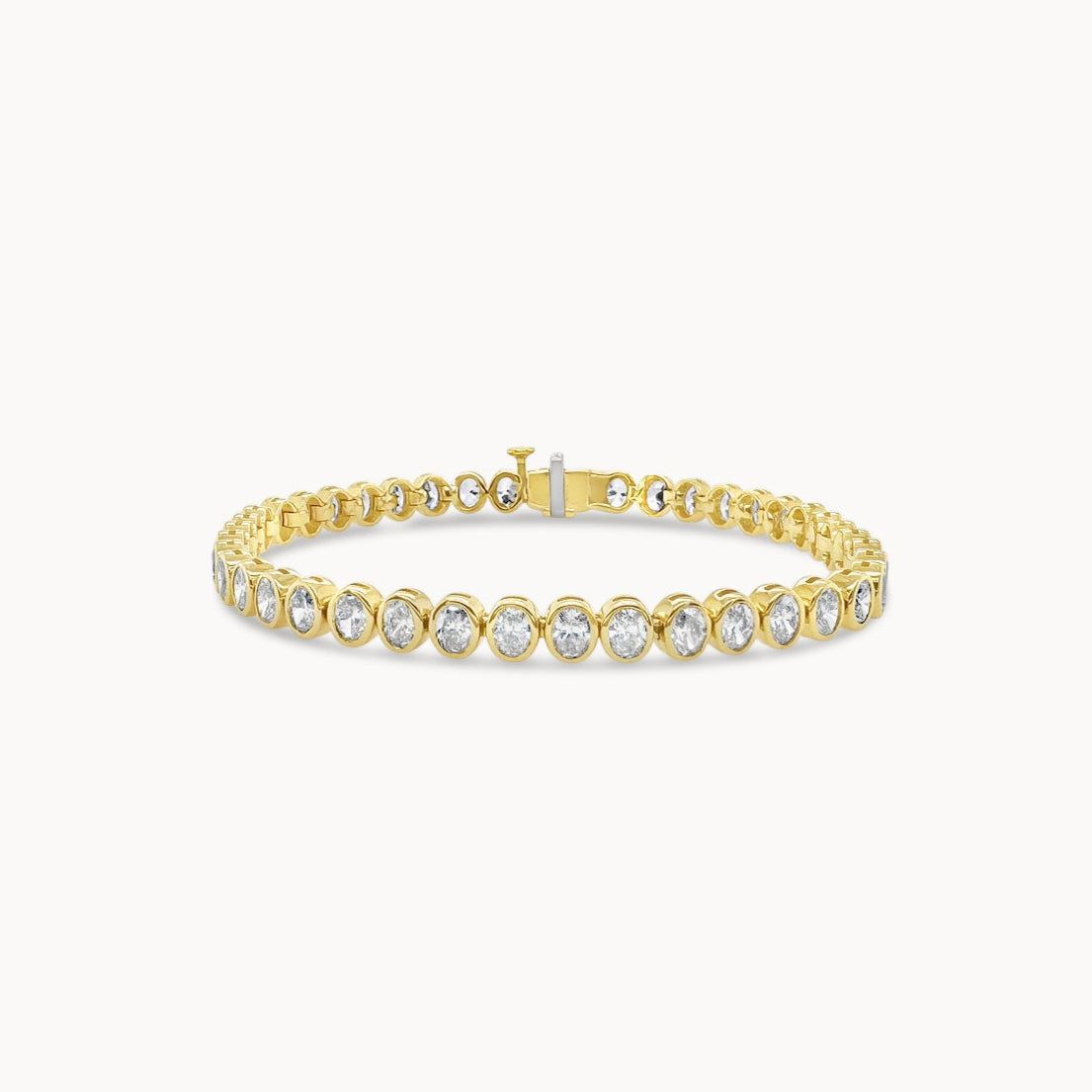 Oval Bezel Diamond Tennis Bracelet