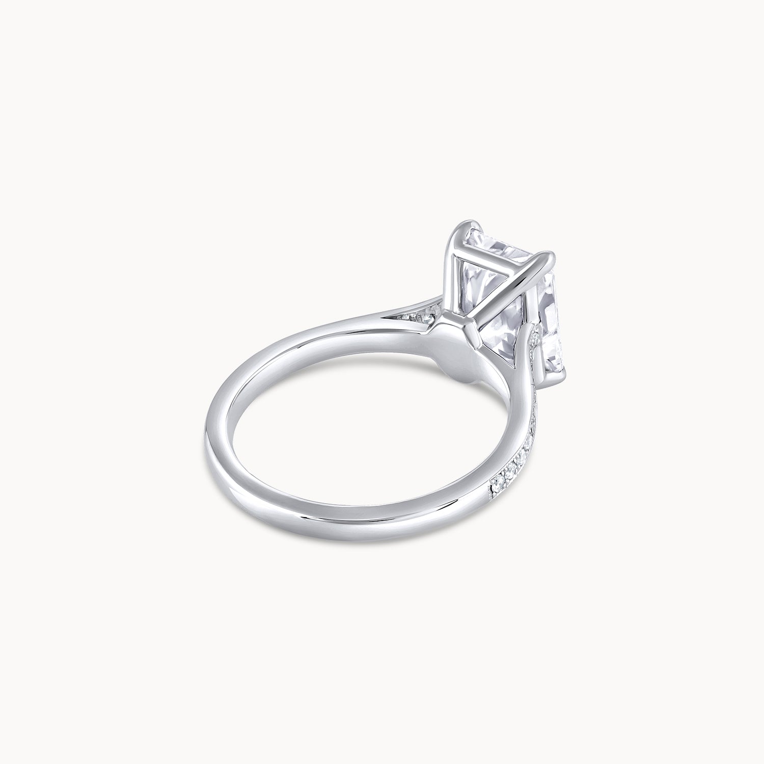 Radiant Cathedral Pavé Diamond Engagement Ring