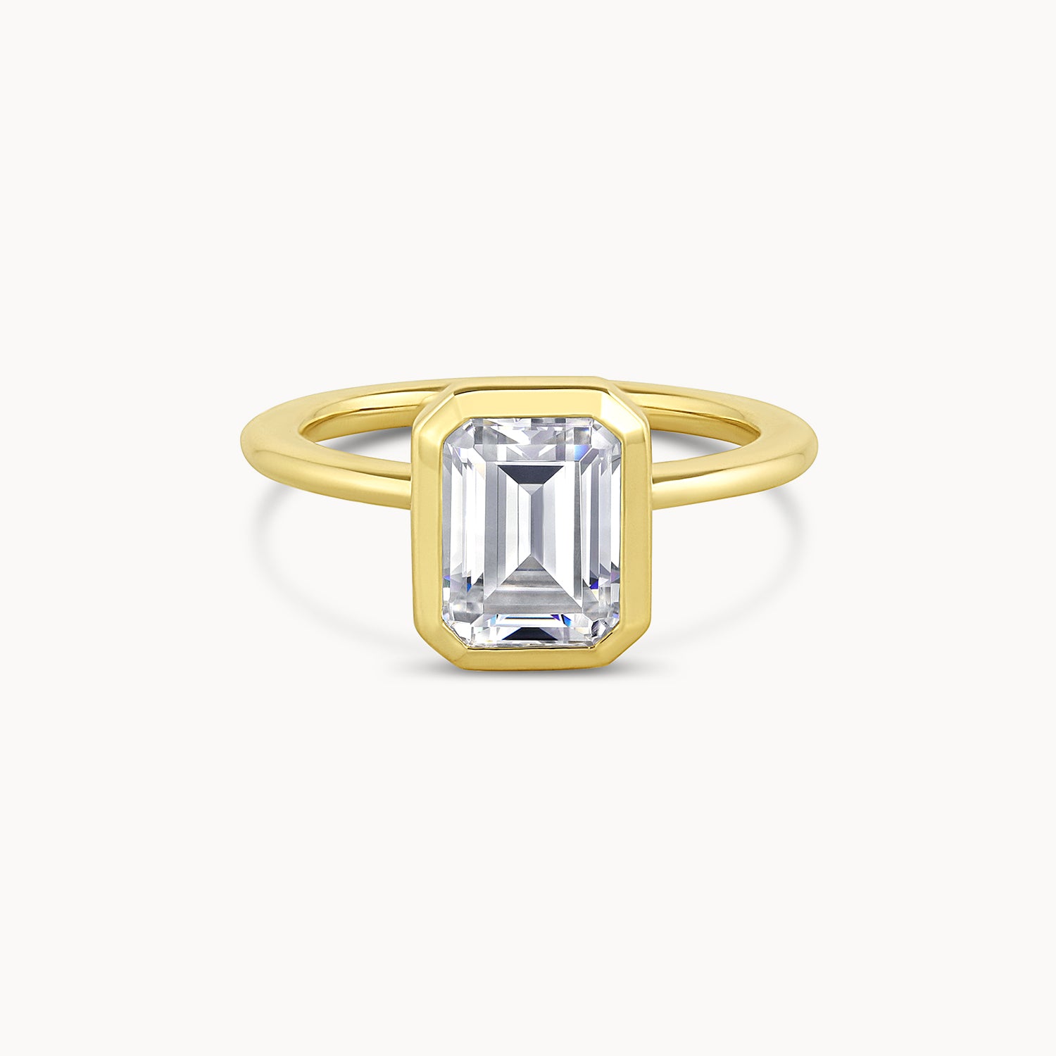 Emerald Cut Bezel Engagement Ring