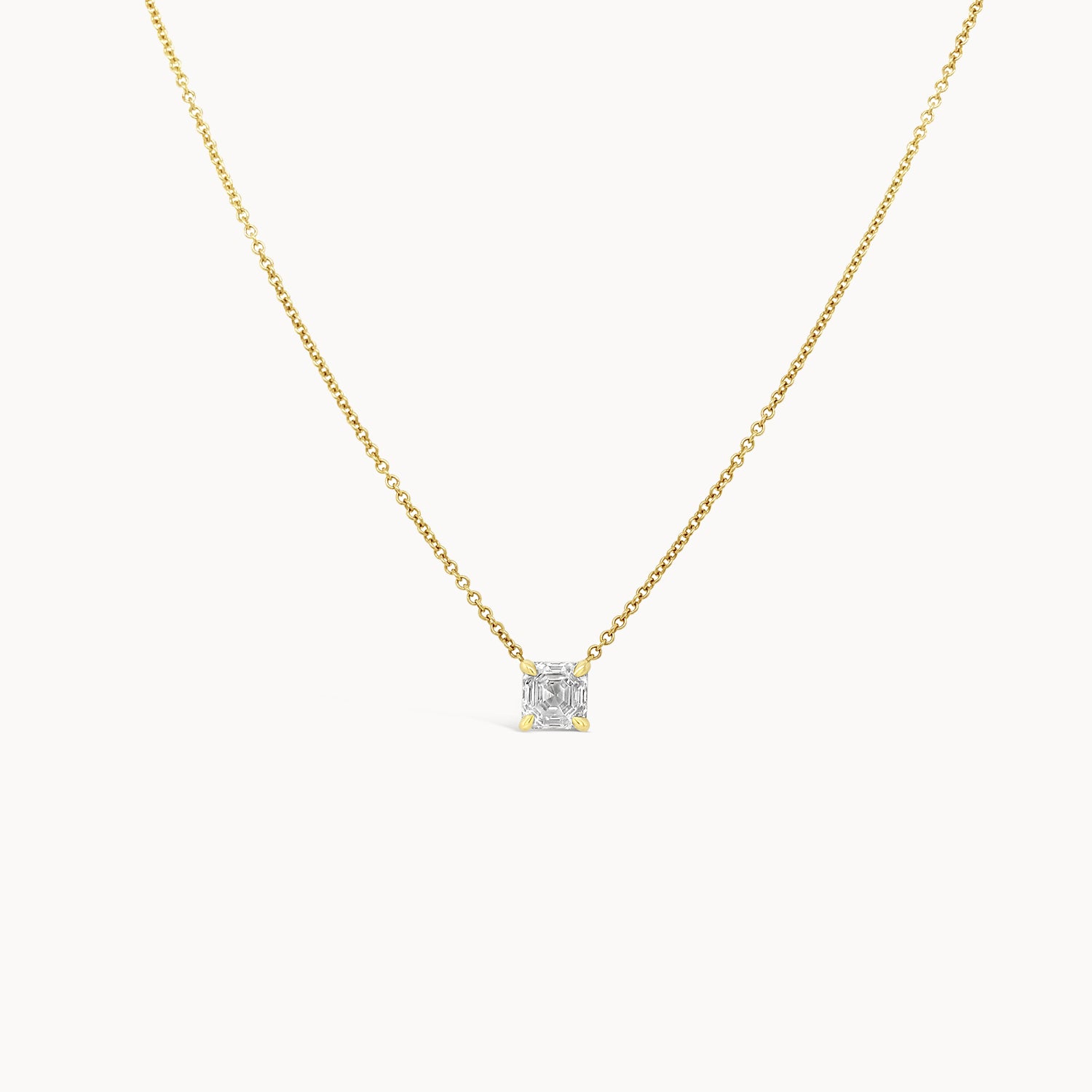 Asscher Cut Diamond Solitaire Pendant