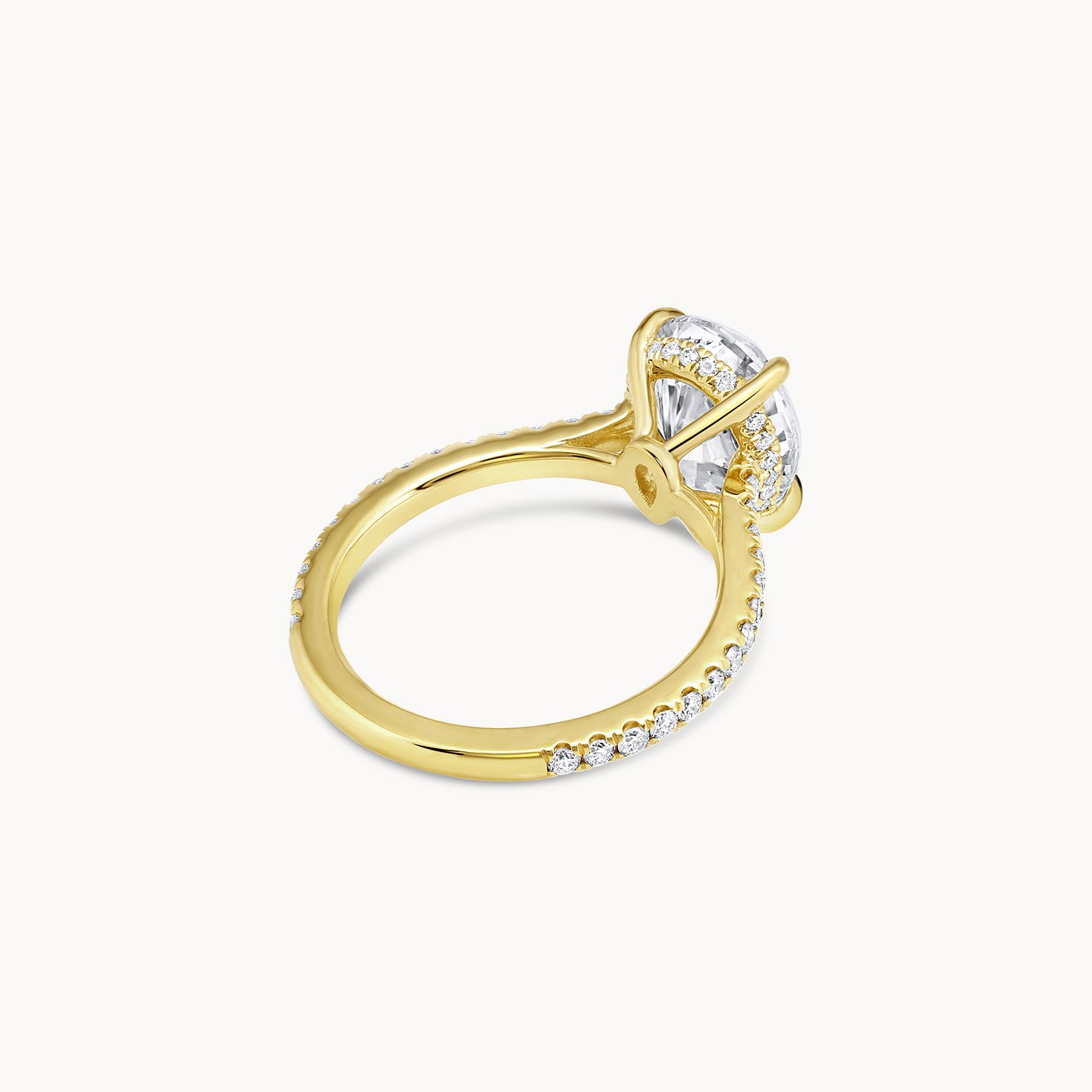 Oval Hidden Halo Pavé Diamond Engagement Ring