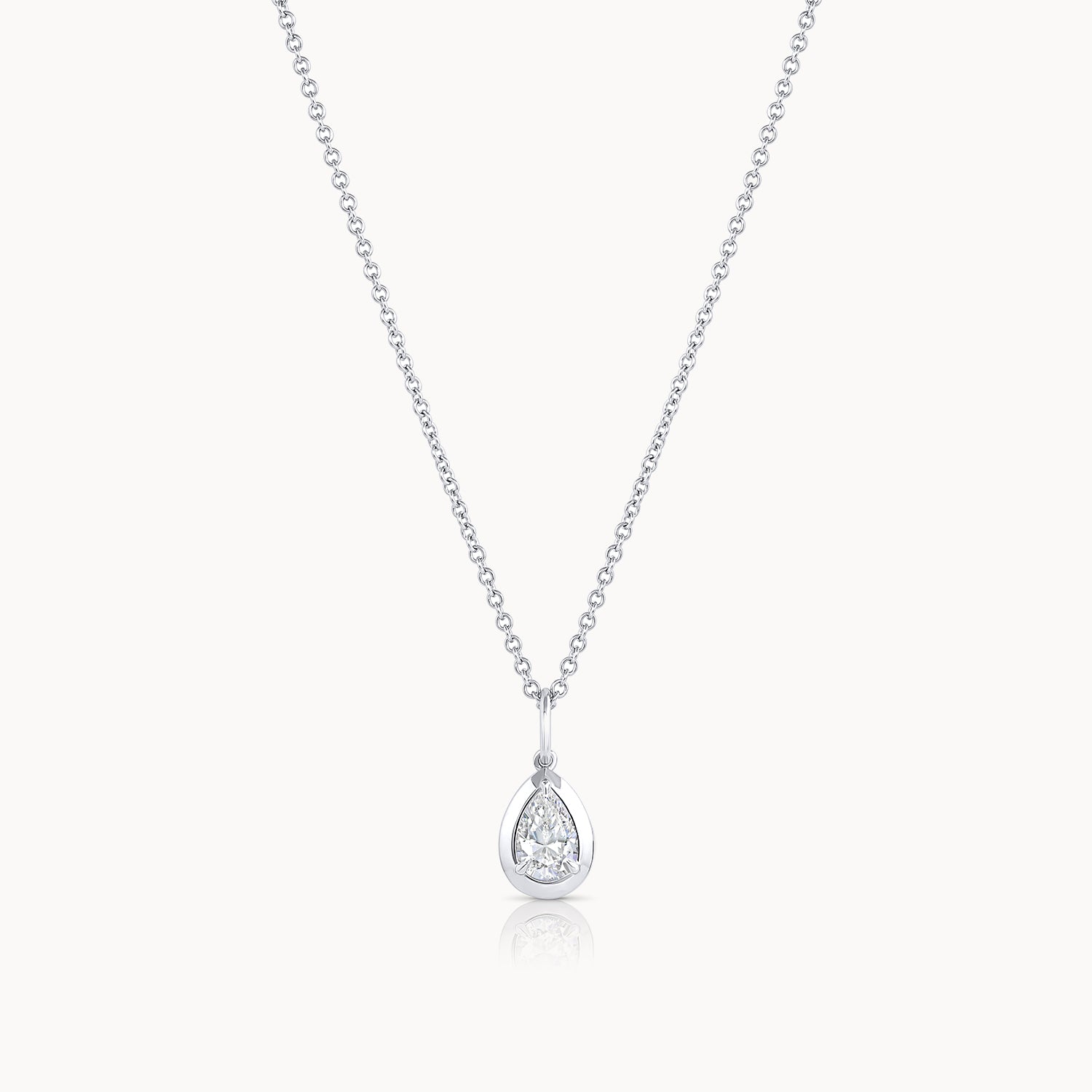 Bezel Set Pear Shape Diamond Pendant