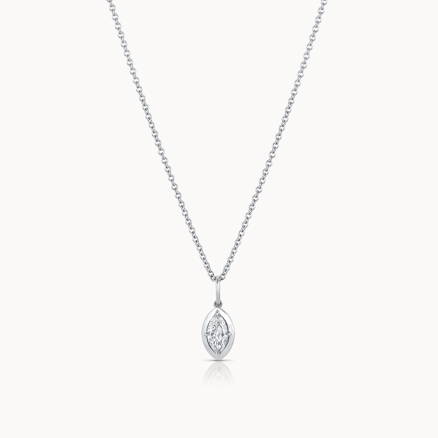 Bezel Set Marquise Diamond Pendant