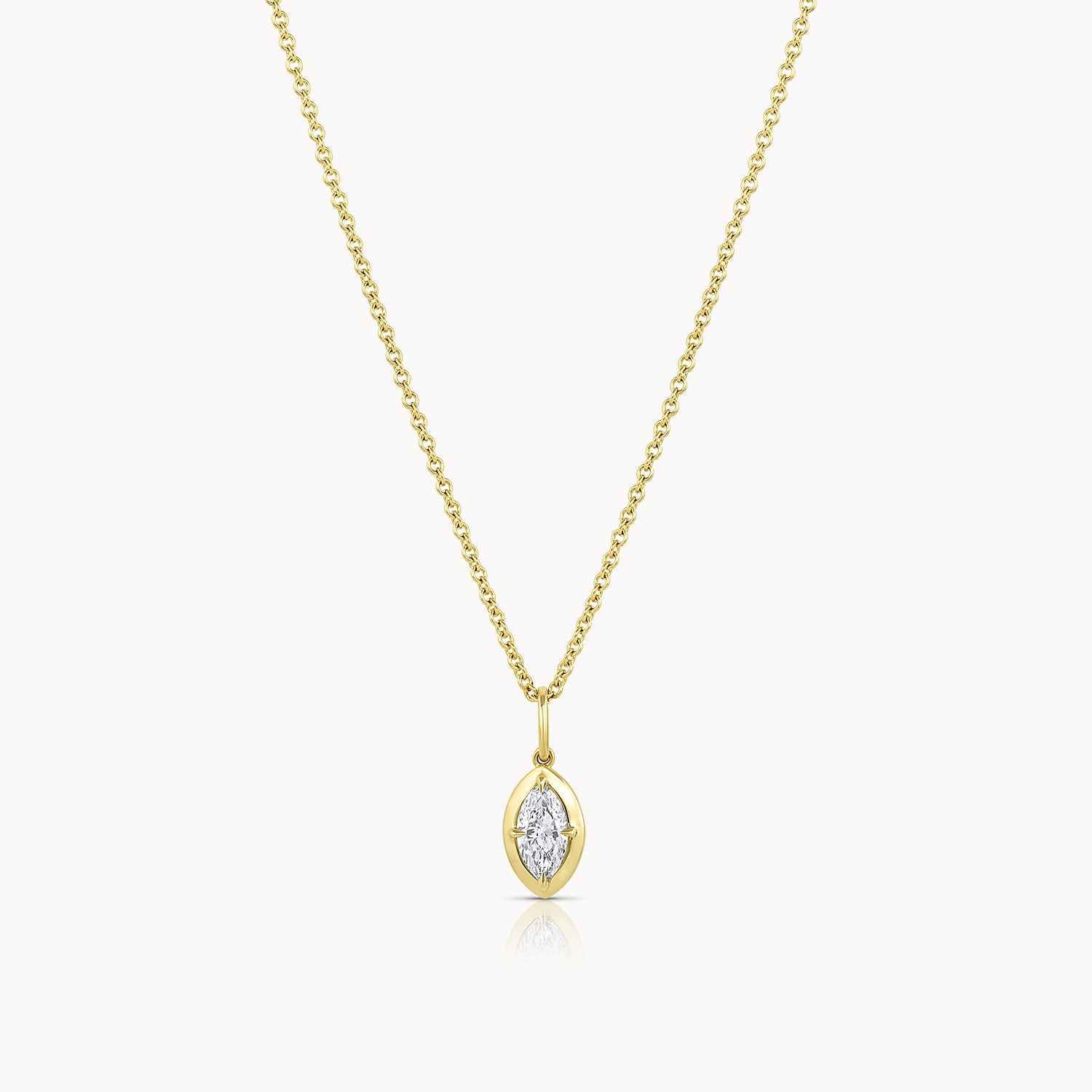 Bezel Set Marquise Diamond Pendant