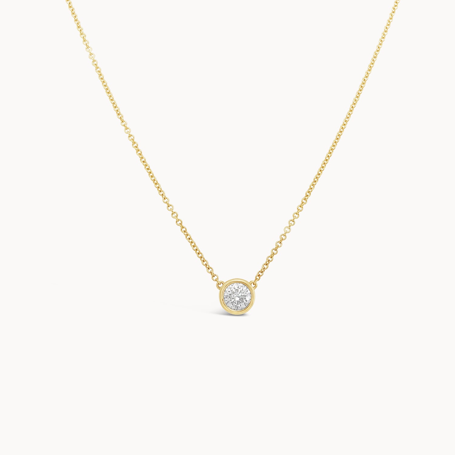 Bezel Set Solitaire Pendant Necklace